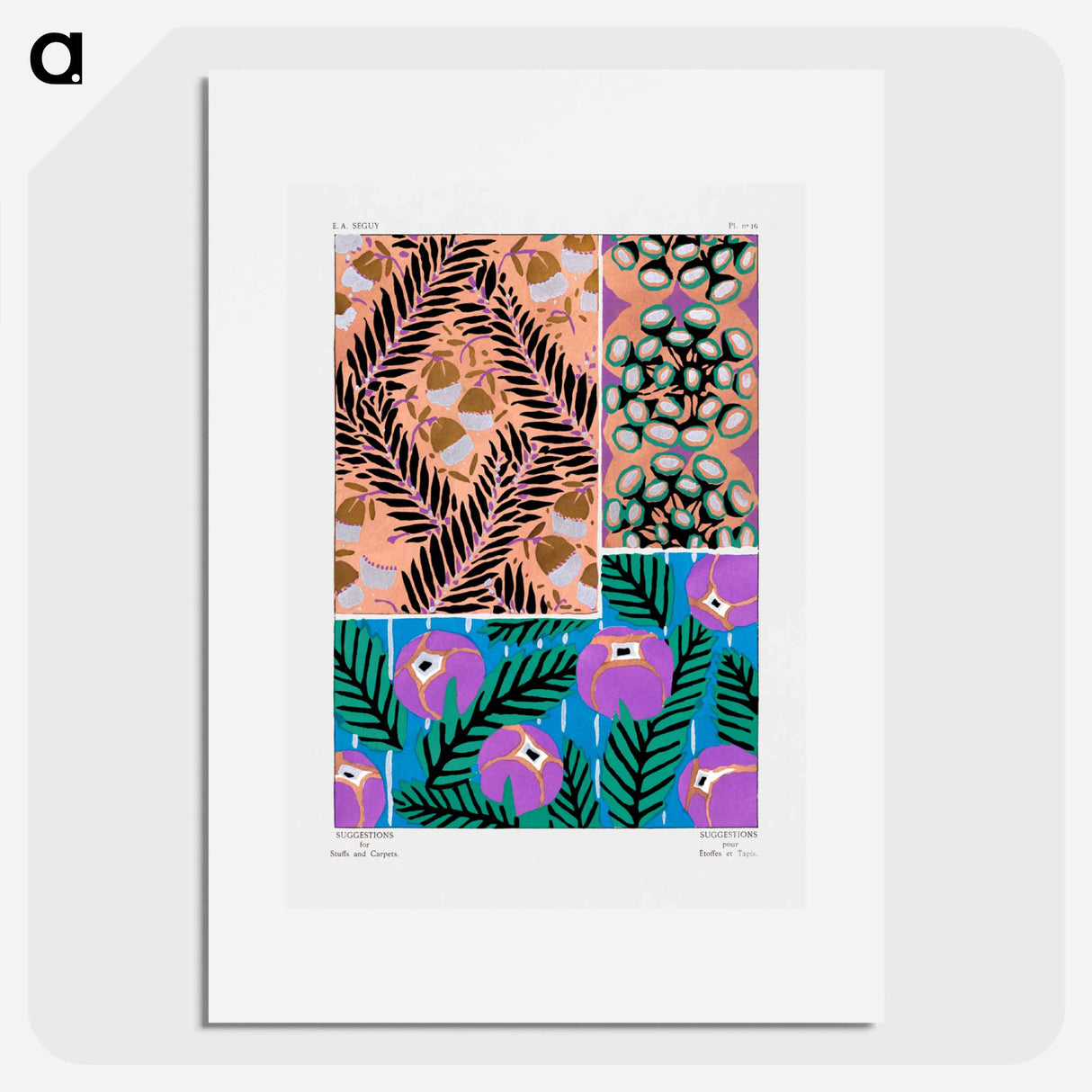 Suggestions pour étoffes et tapis: 60 motifs en couleur - E.A.セギー Poster.