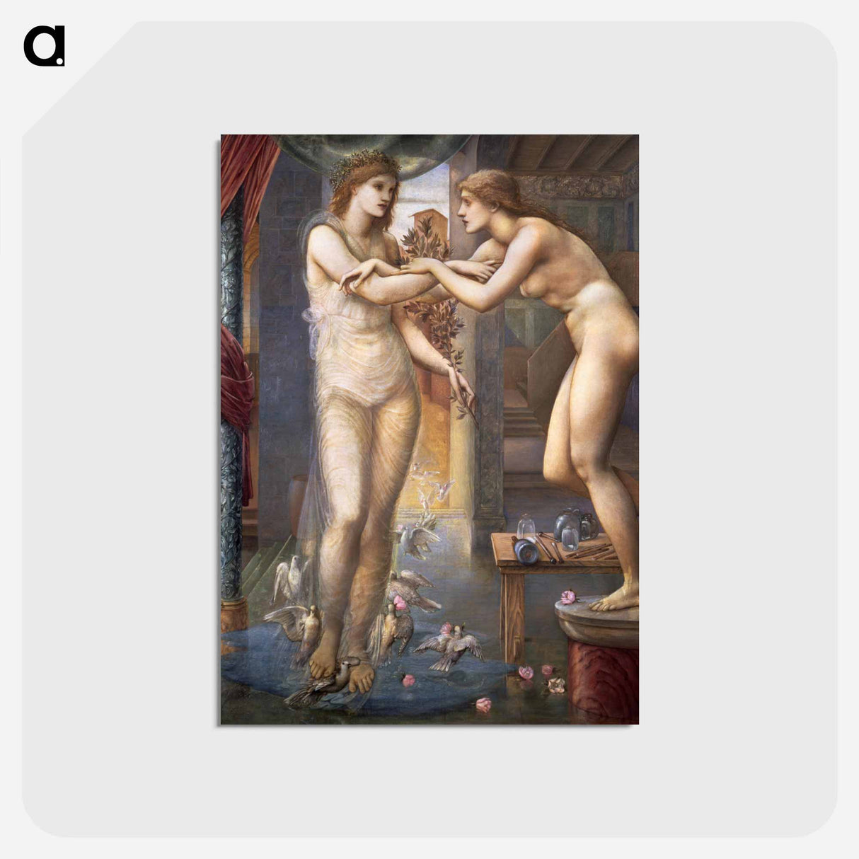 アートポストカード-Pygmalion and the Image - The Godhead Fires - エドワード バーン ジョーンズ Postcard.