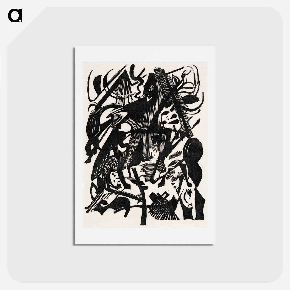 アートポストカード-Birth of the Wolves - フランツ マルク Postcard.