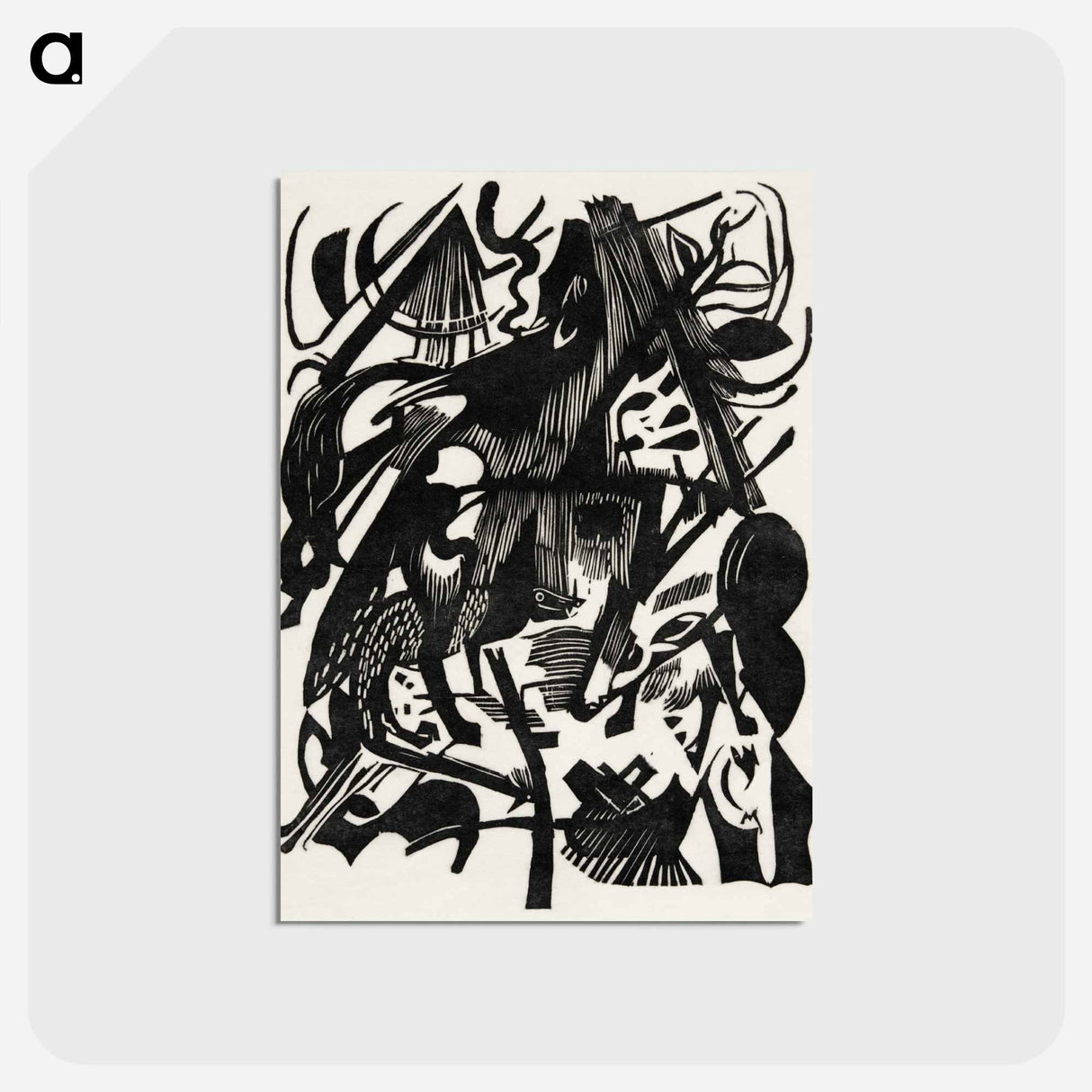 アートポストカード-Birth of the Wolves - フランツ マルク Postcard.