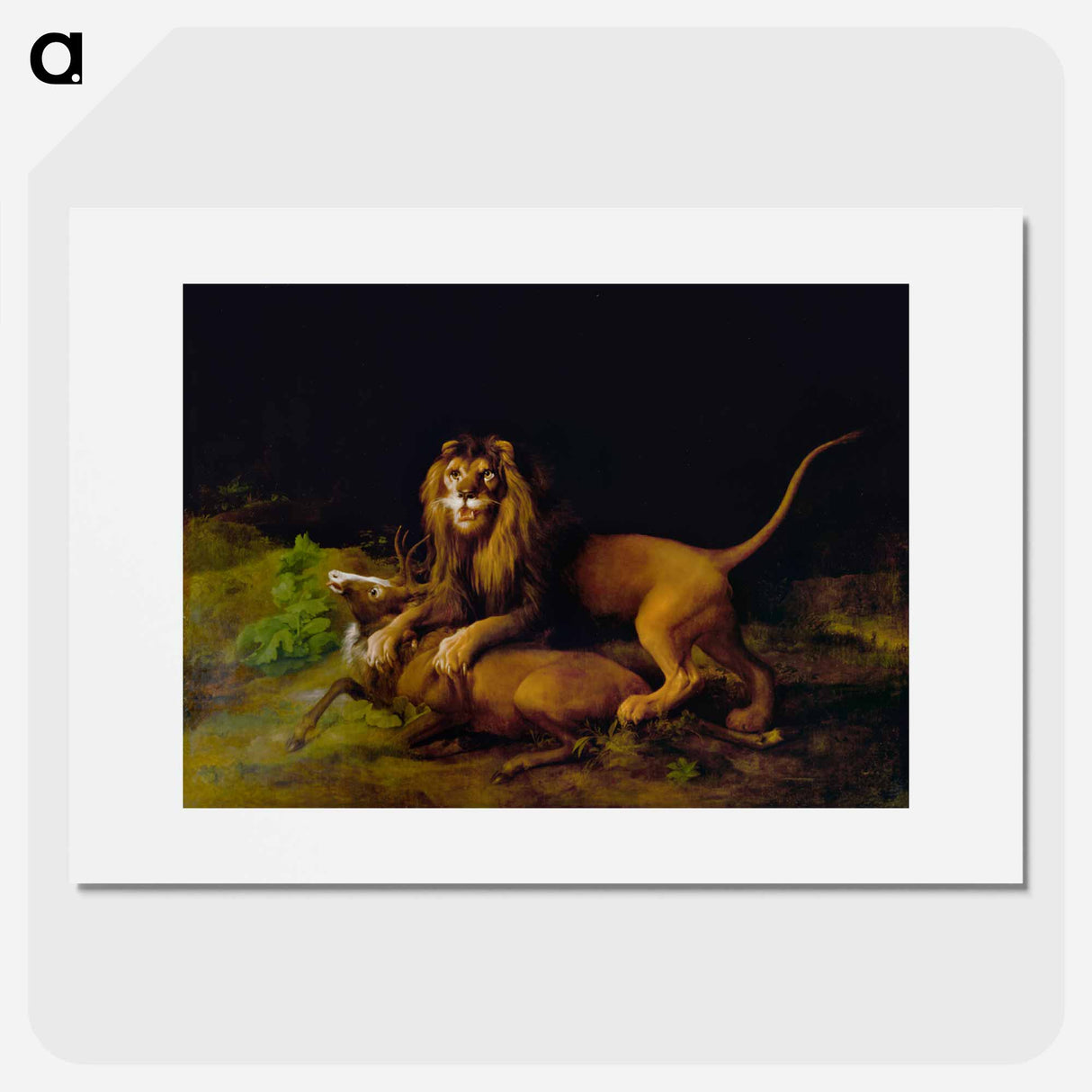 アートポスター-A Lion Attacking a Stag
- ジョージ スタッブス Poster.