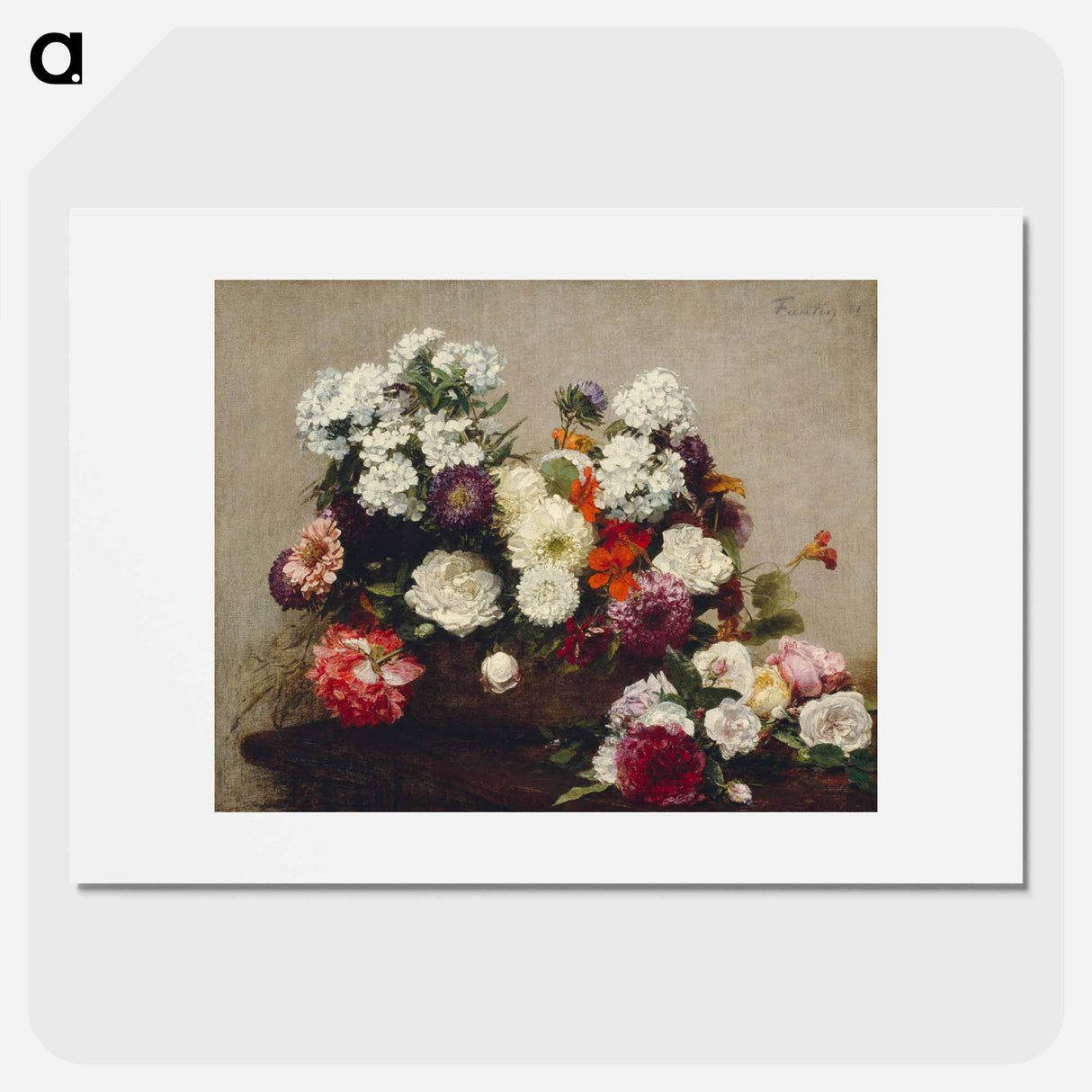 Still Life with Flowers - アンリ ファンタン ラトゥール Poster.