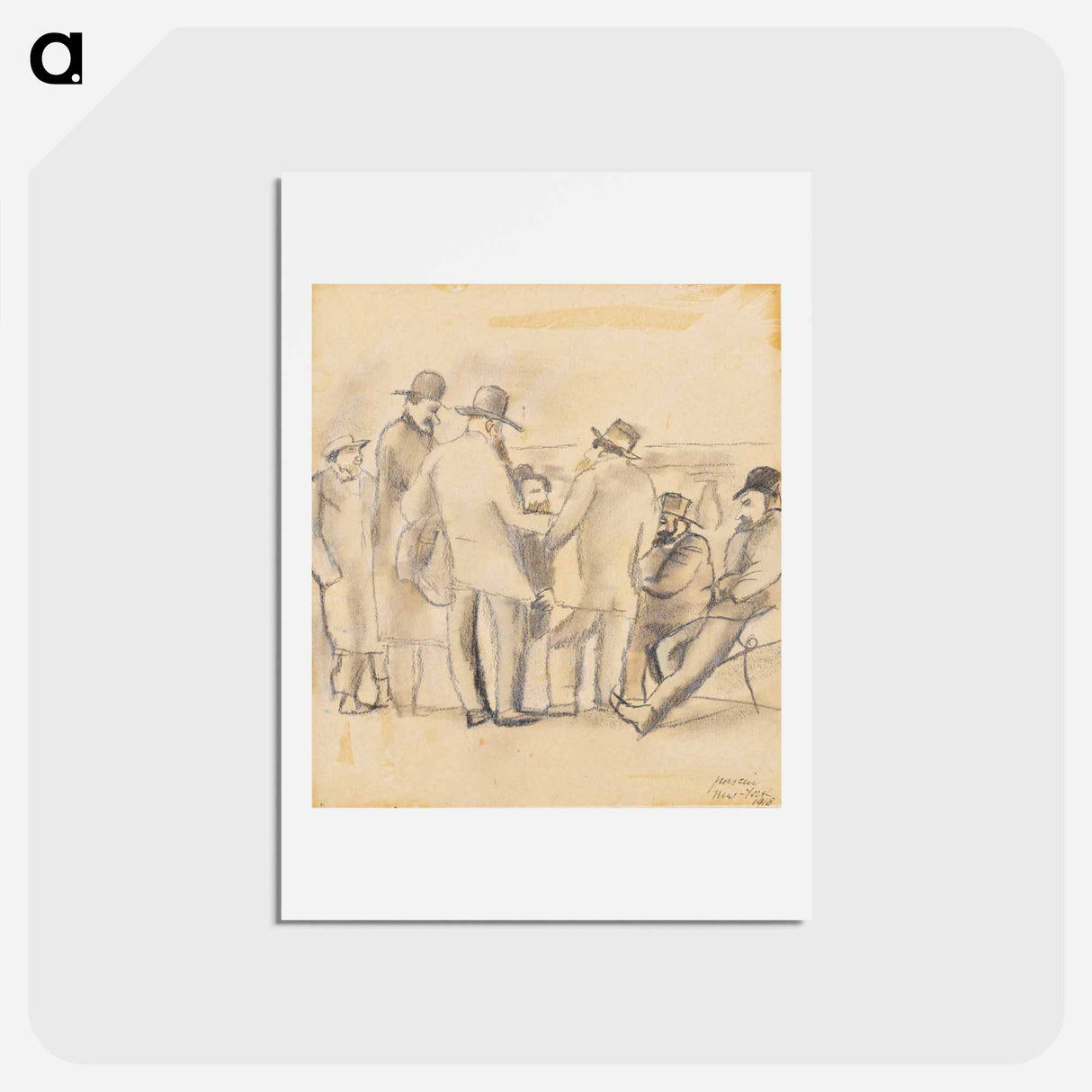 アートポストカード-Group of Men, New York
- ジュール パスキン Postcard.