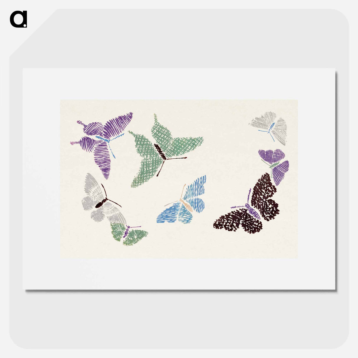 Vintage butterfly - 神坂 雪佳 Poster.