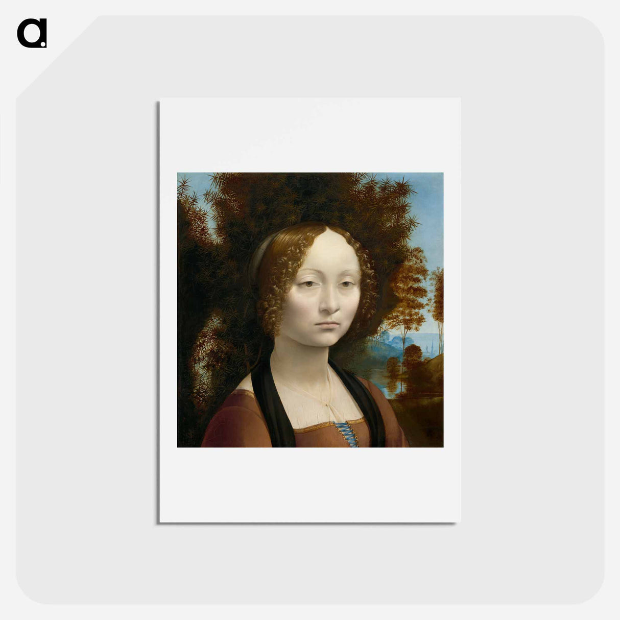 Ginevra de' Benci - レオナルド ダ ヴィンチ Postcard.