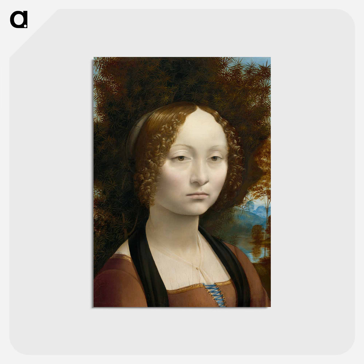 Ginevra de' Benci - レオナルド ダ ヴィンチ Postcard.