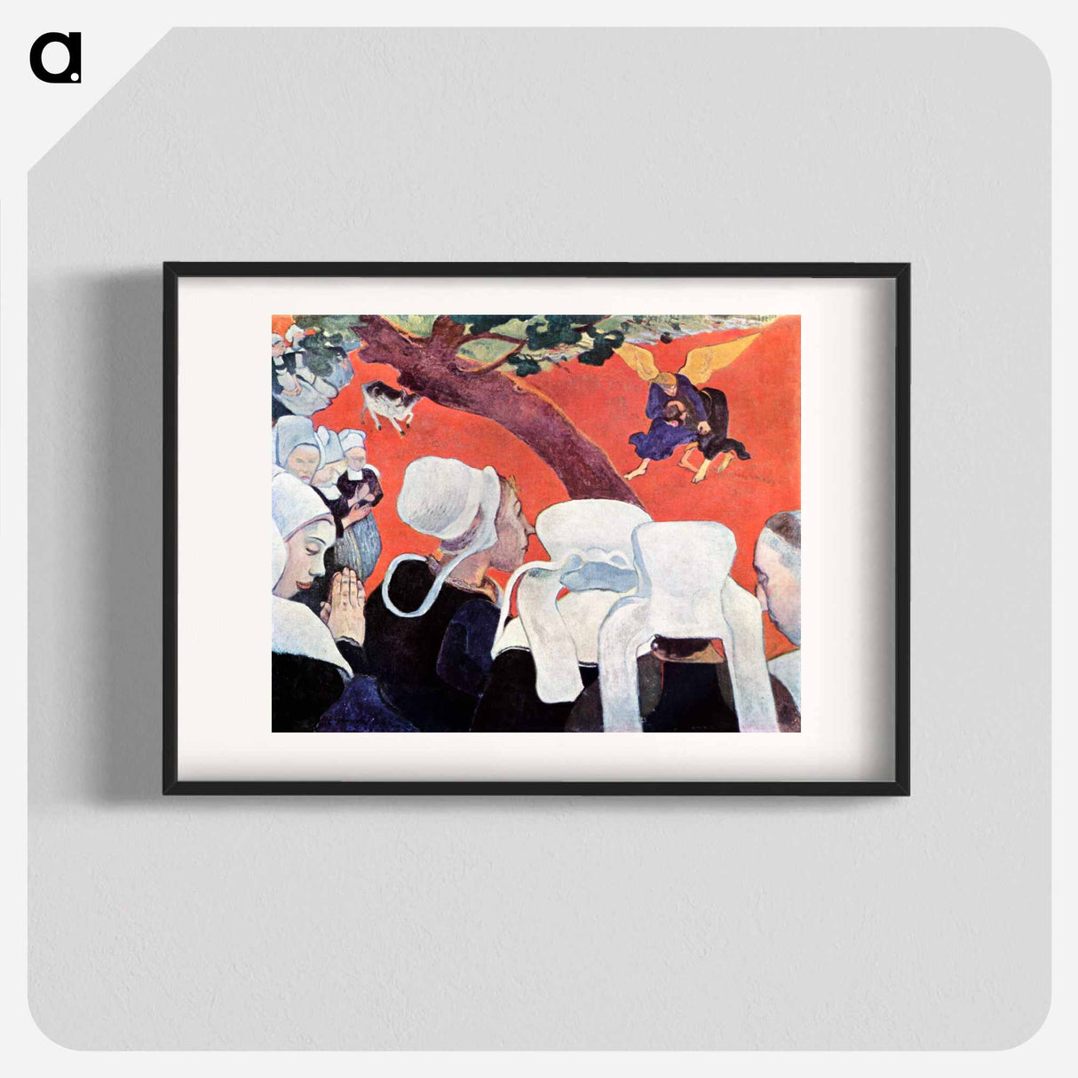 Vision of the Sermon (Jacob Wrestling with the Angel) - ポール ゴーギャン Poster.