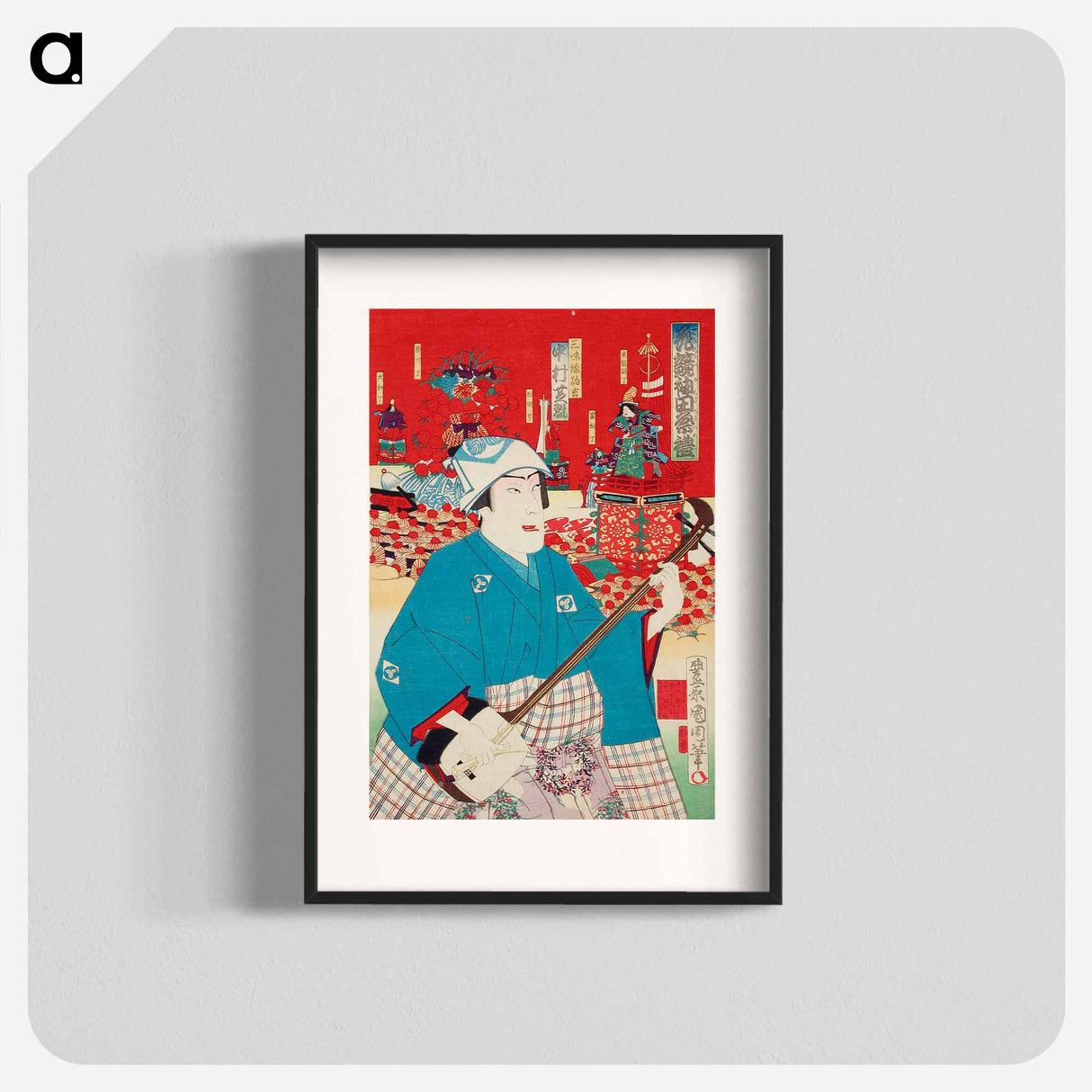 The Actor Nakamura Shikan IV as Samisen Komakichi - Toyohara Kunichika Poster.