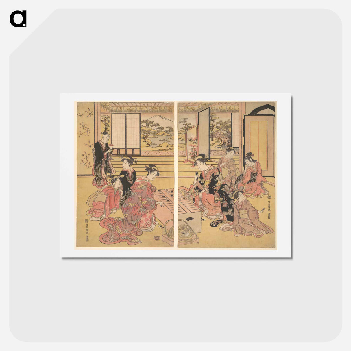 アートポストカード-Two Young Women Playing a Game of Sugoroku
- 歌川 豊国 Postcard.