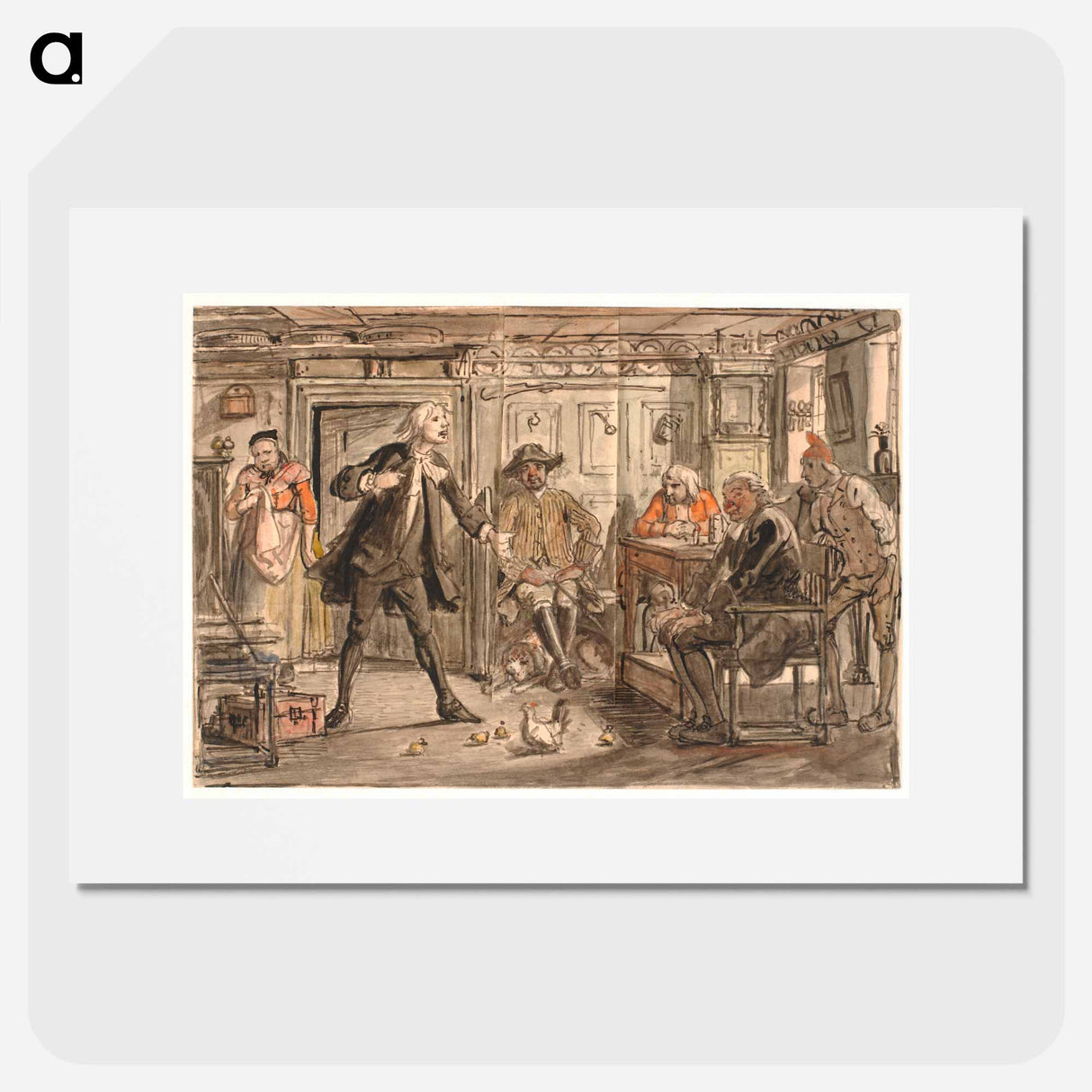 Erasmus Montanus disputes with Per Degn - ヴィルヘルム マーストランド Poster.