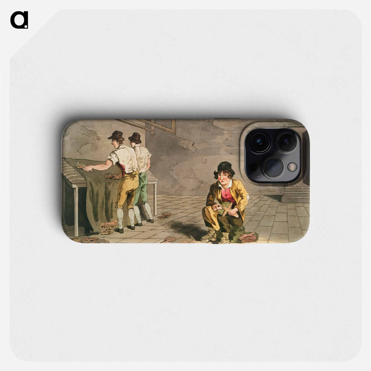 Illustration of the preemer boy from The Costume of Yorkshire - 19世紀のヨークシャー Phone Case.