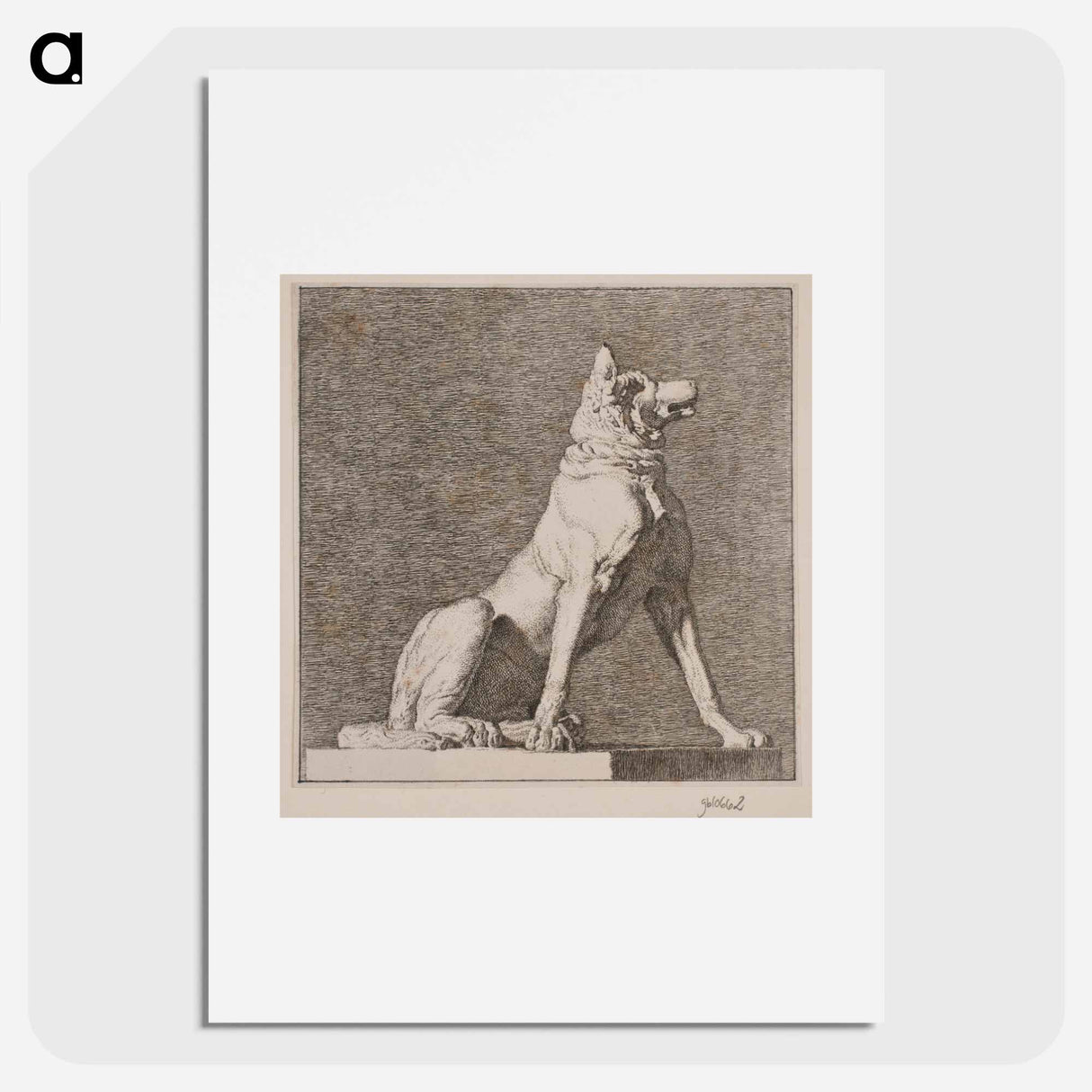 アートポスター-A sitting dog after an antique at Charlottenborg - クリステン ケプケ Poster.