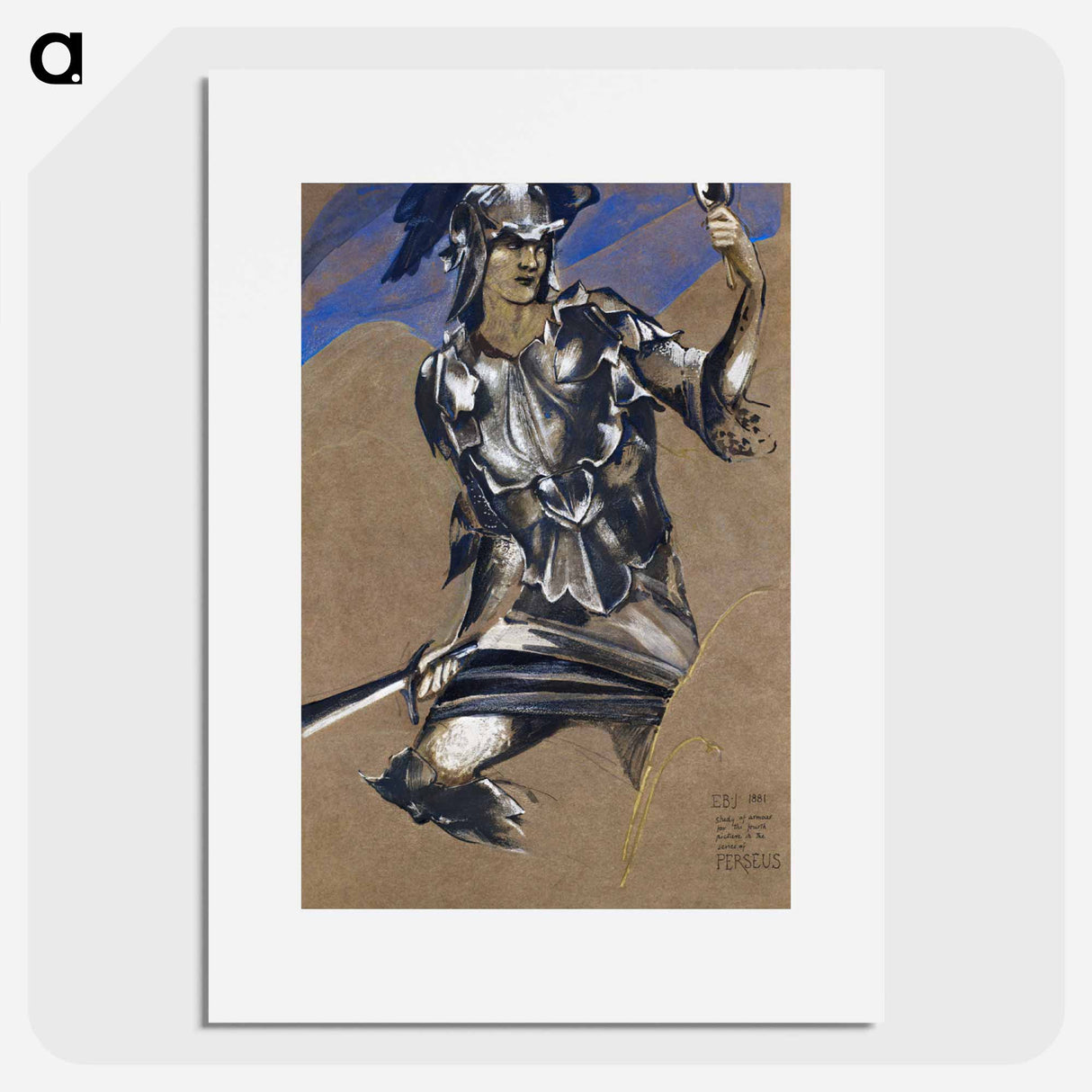 The Perseus Series - Study of Perseus in Armour for The Finding of Medusa - エドワード バーン ジョーンズ Poster.