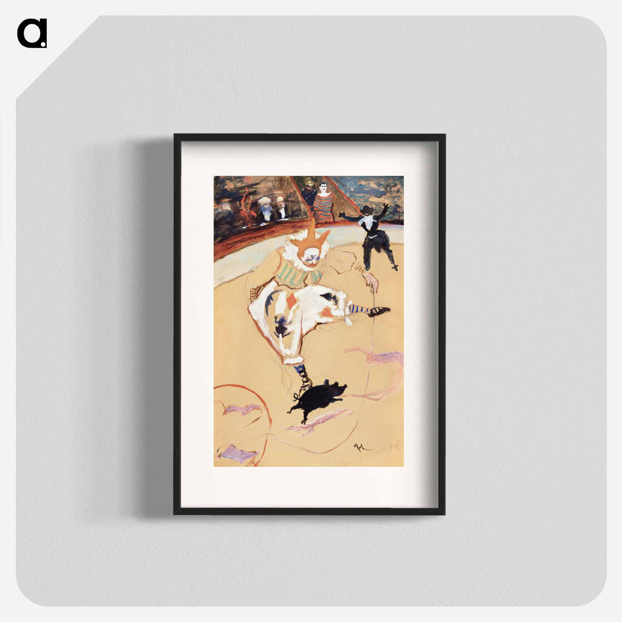 アートポスター-At the Circus Fernando: Medrano with a Piglet - アンリ ド トゥールーズ ロートレック Poster.