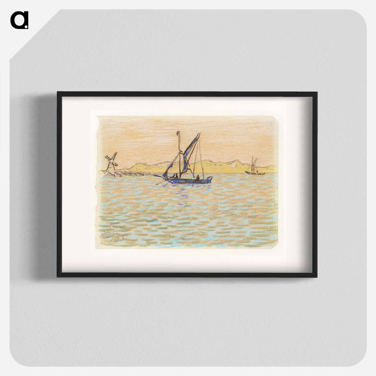 Peasant woman with milk buckets on her shoulders, walking through a wheat field - ヤン・トゥーロップ Poster.