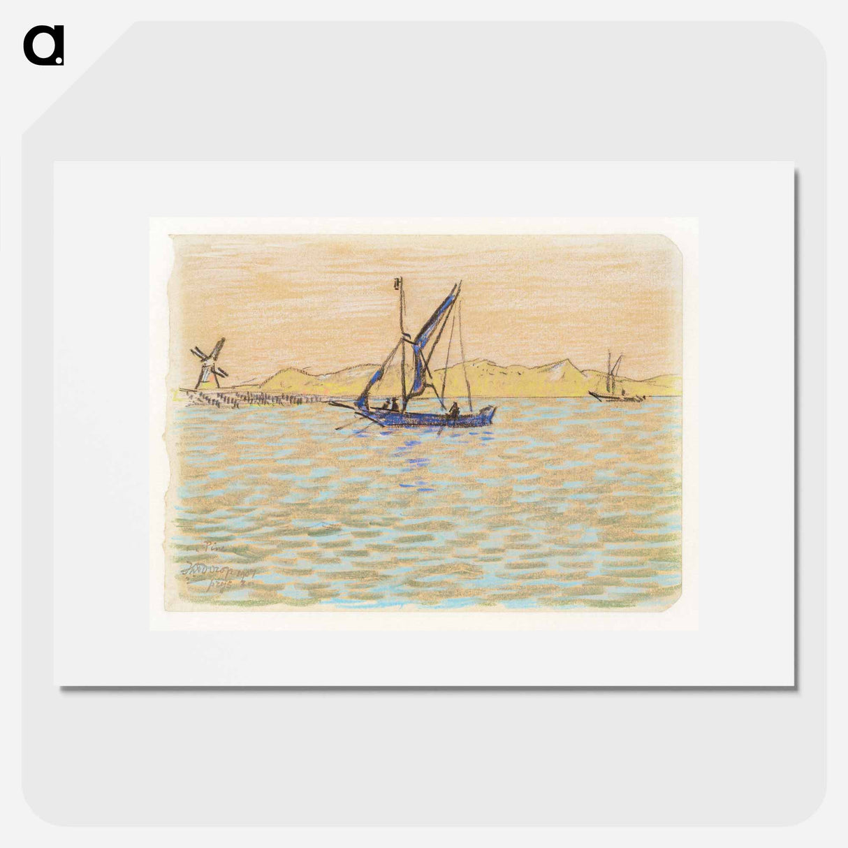 Peasant woman with milk buckets on her shoulders, walking through a wheat field - ヤン・トゥーロップ Poster.