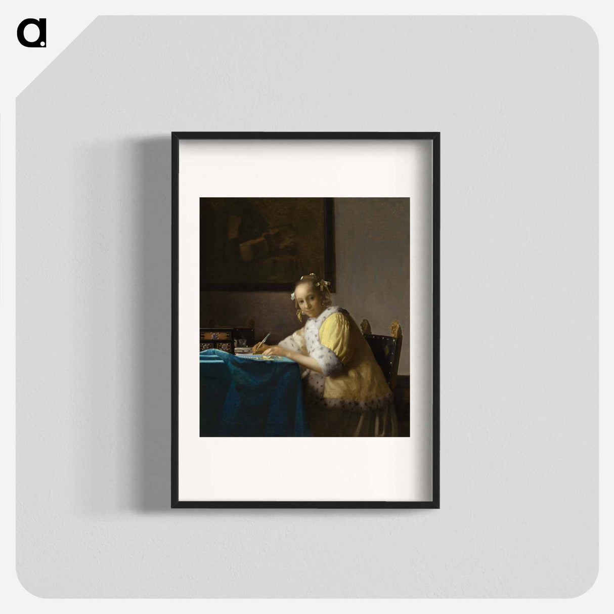 アートポスター-A Lady Writing a Letter - ヨハネス フェルメール Poster.