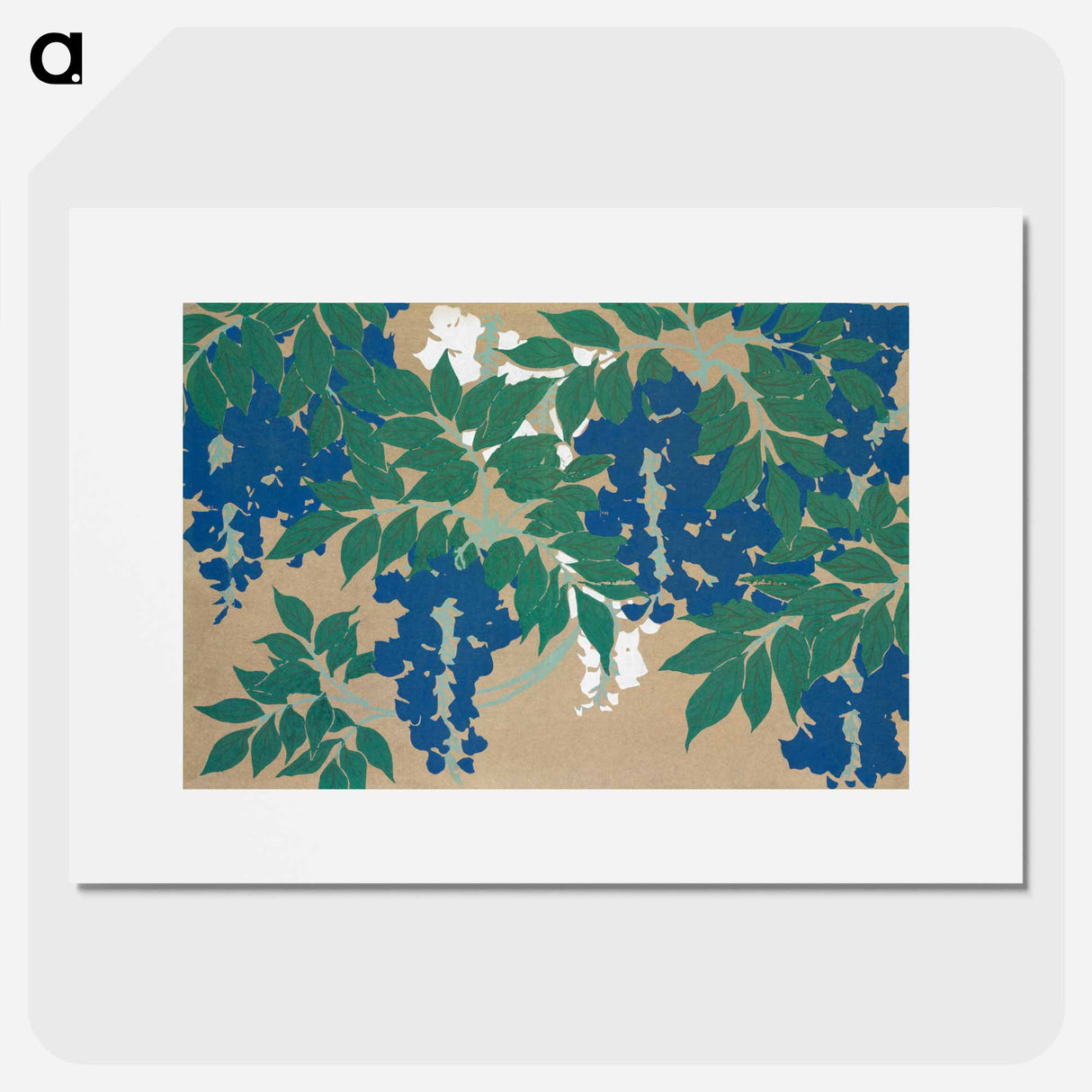 Wisteria from Momoyogusa–Flowers of a Hundred Generations - 神坂 雪佳 Poster.