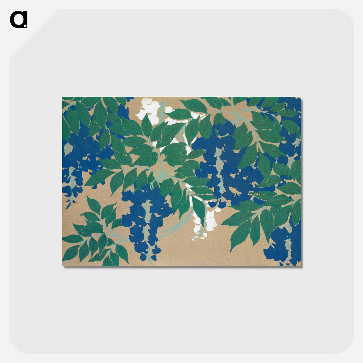 アートポストカード-Wisteria from Momoyogusa–Flowers of a Hundred Generations - 神坂 雪佳 Postcard.