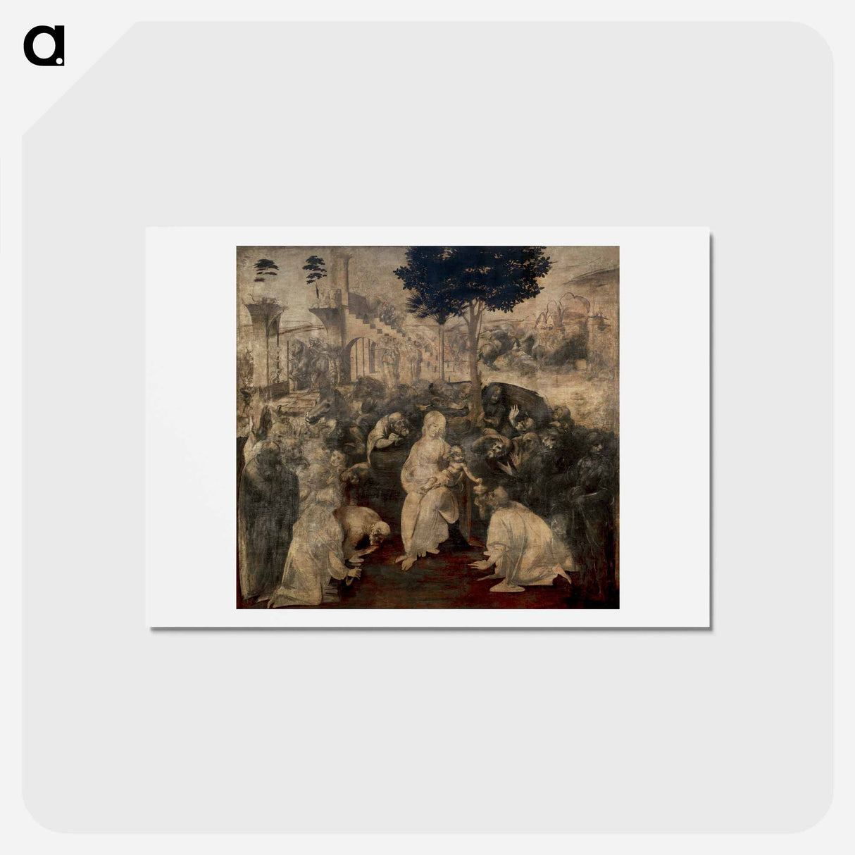 アートポストカード-Adoration of the Magi - レオナルド ダ ヴィンチ Postcard.