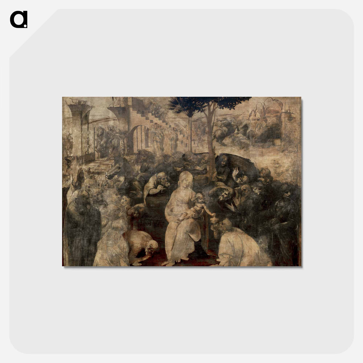 アートポストカード-Adoration of the Magi - レオナルド ダ ヴィンチ Postcard.