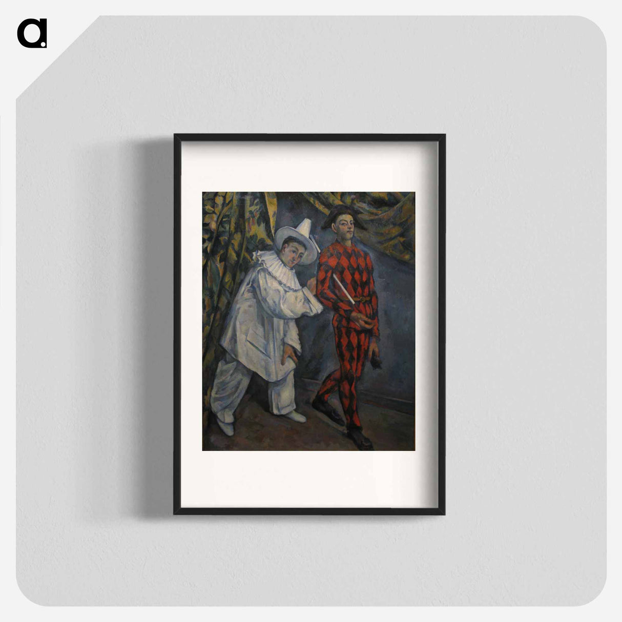 Pierot and Harlequin (Mardi Gras) - Paul Cezanne Poster.