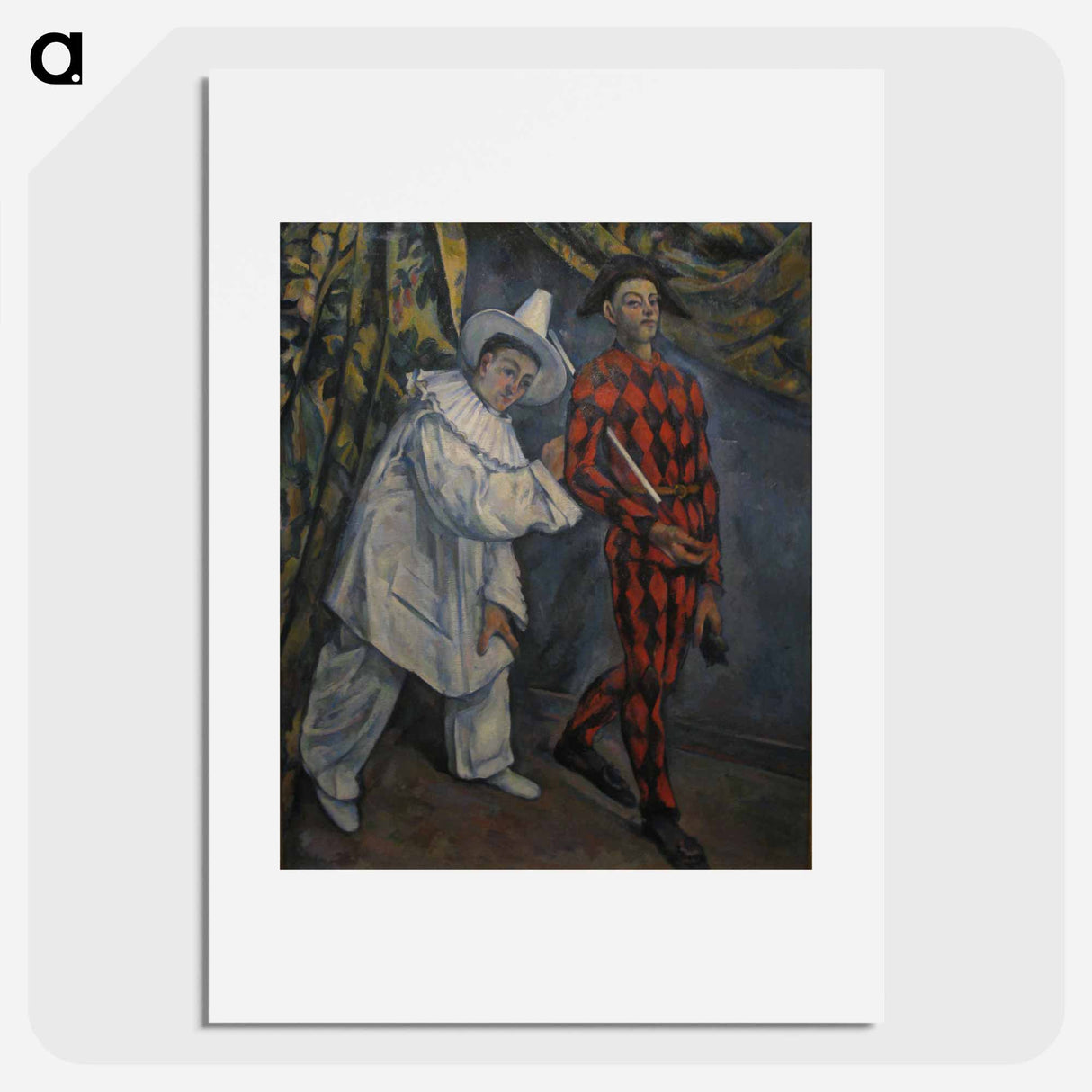 Pierot and Harlequin (Mardi Gras) - Paul Cezanne Poster.