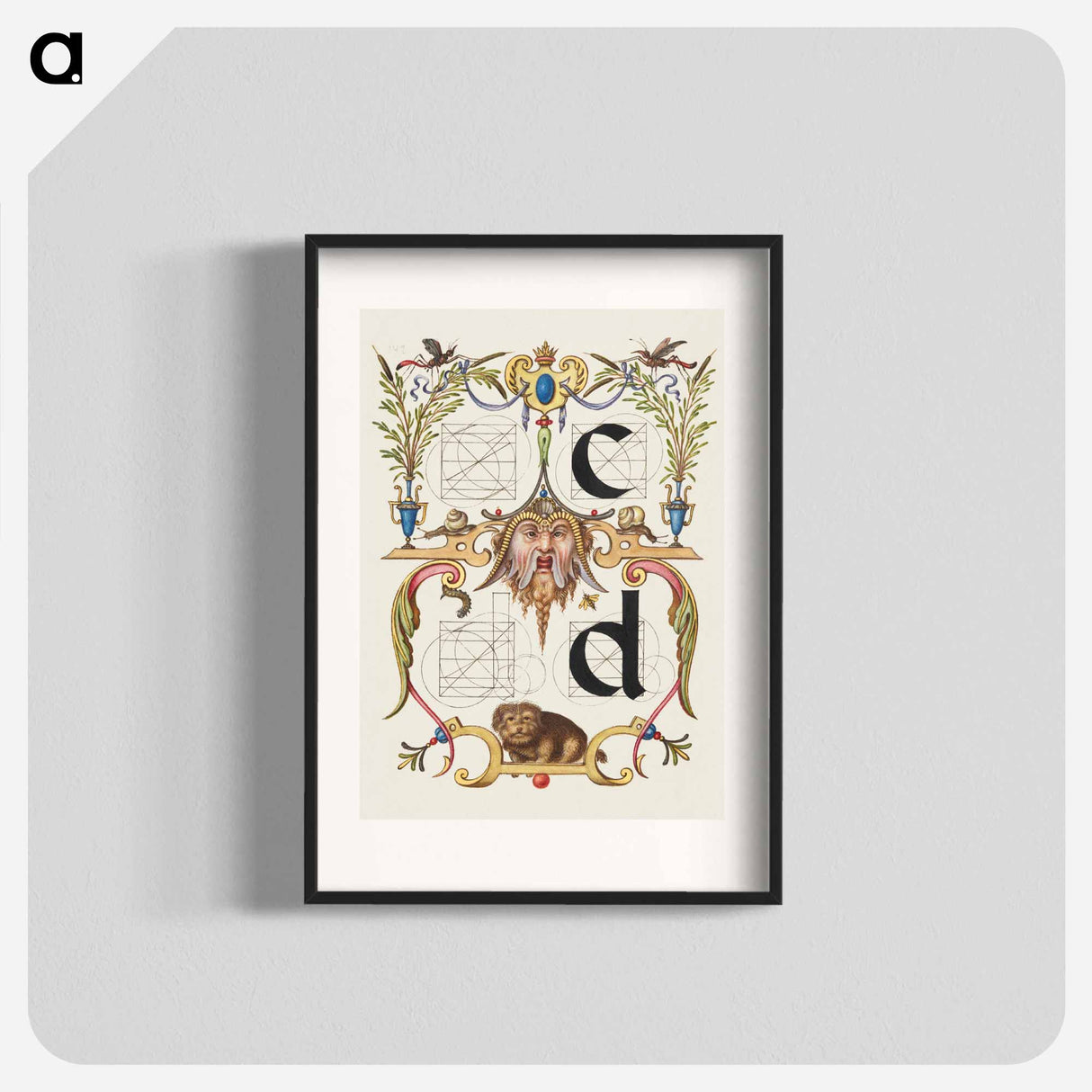 アートポスター-Guide for Constructing the Letters c and d from Mira Calligraphiae Monumenta
- 書道のお手本 Poster.