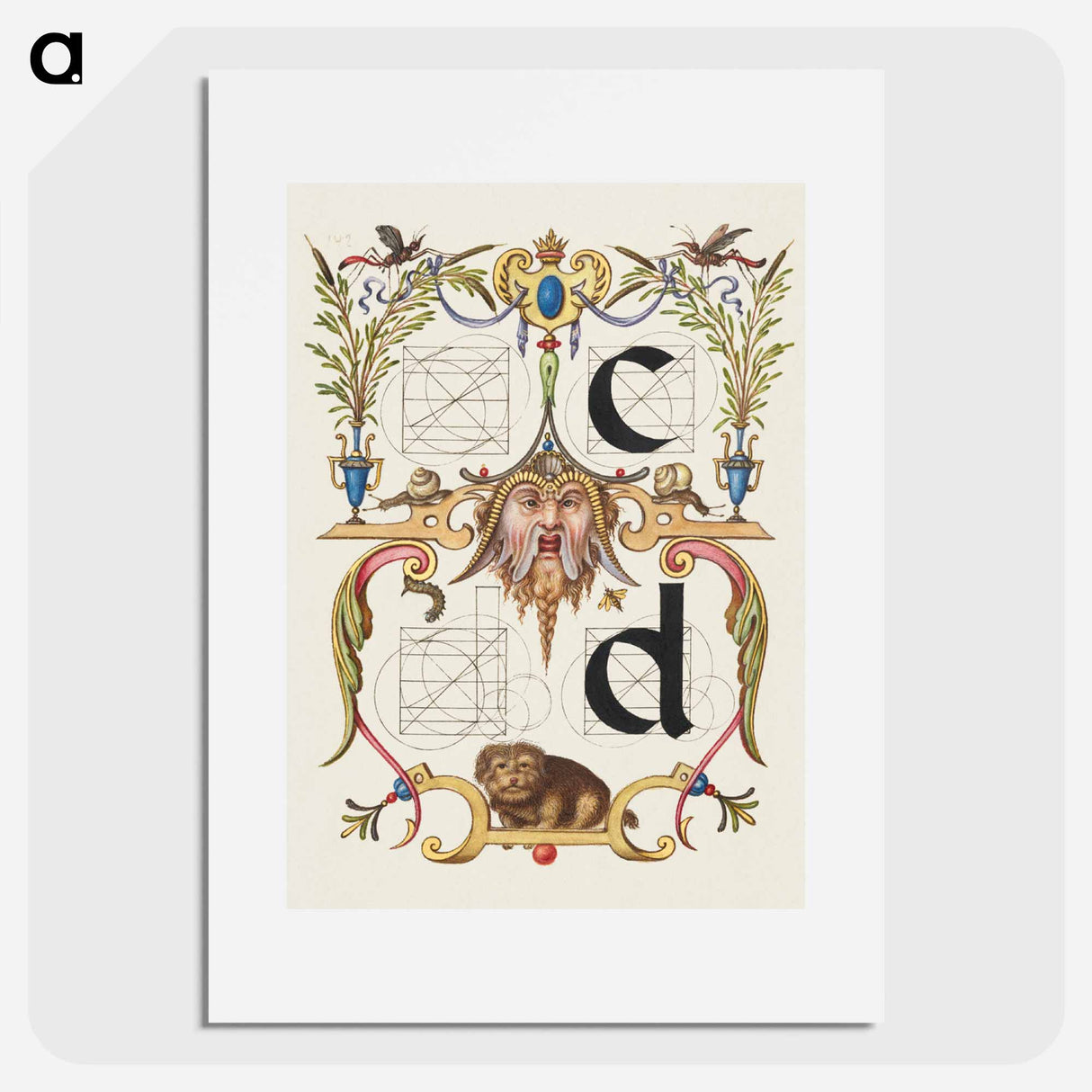 アートポスター-Guide for Constructing the Letters c and d from Mira Calligraphiae Monumenta
- 書道のお手本 Poster.