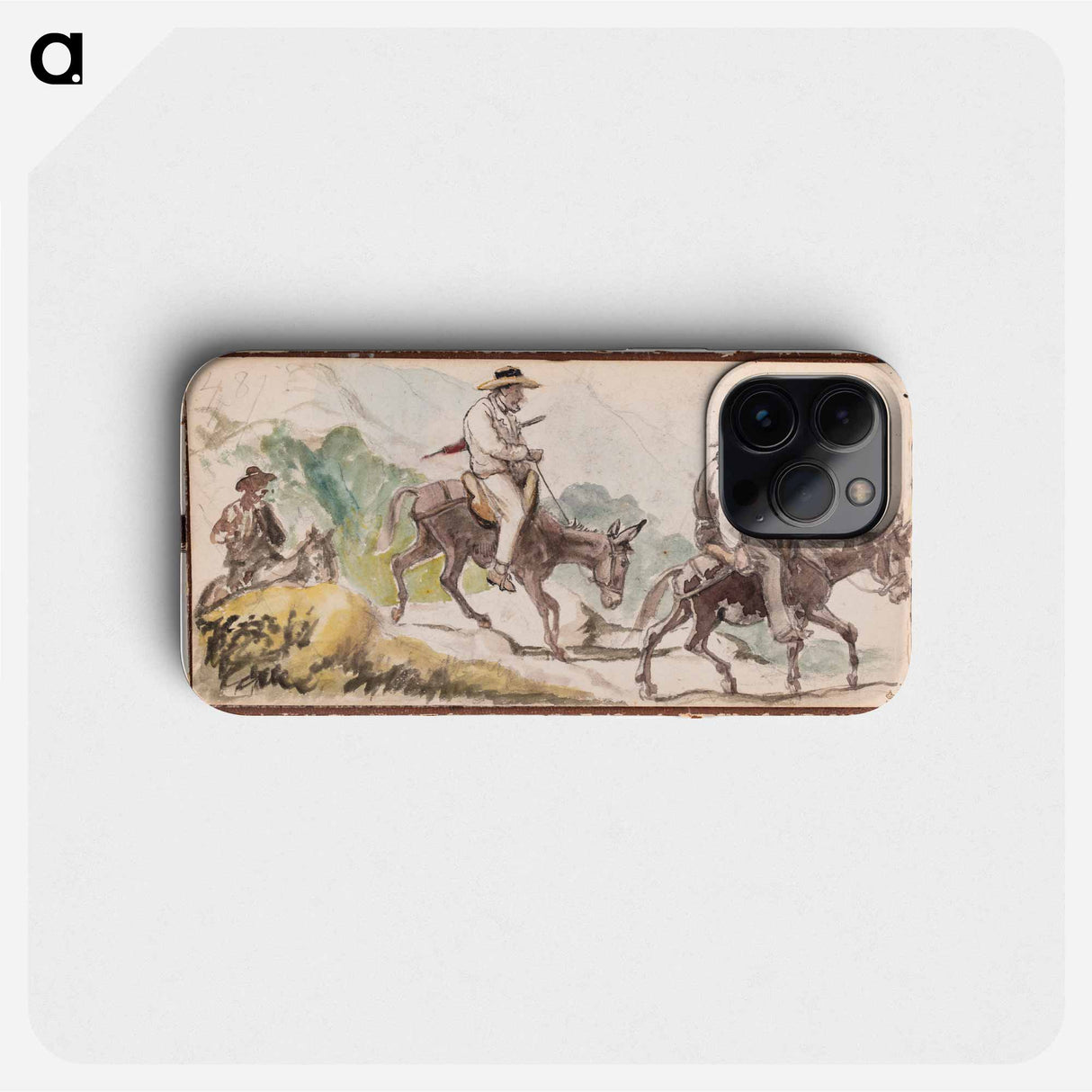 Riding Donkeys in a Mountain Landscape - Wilhelm Marstrand Phone Case.