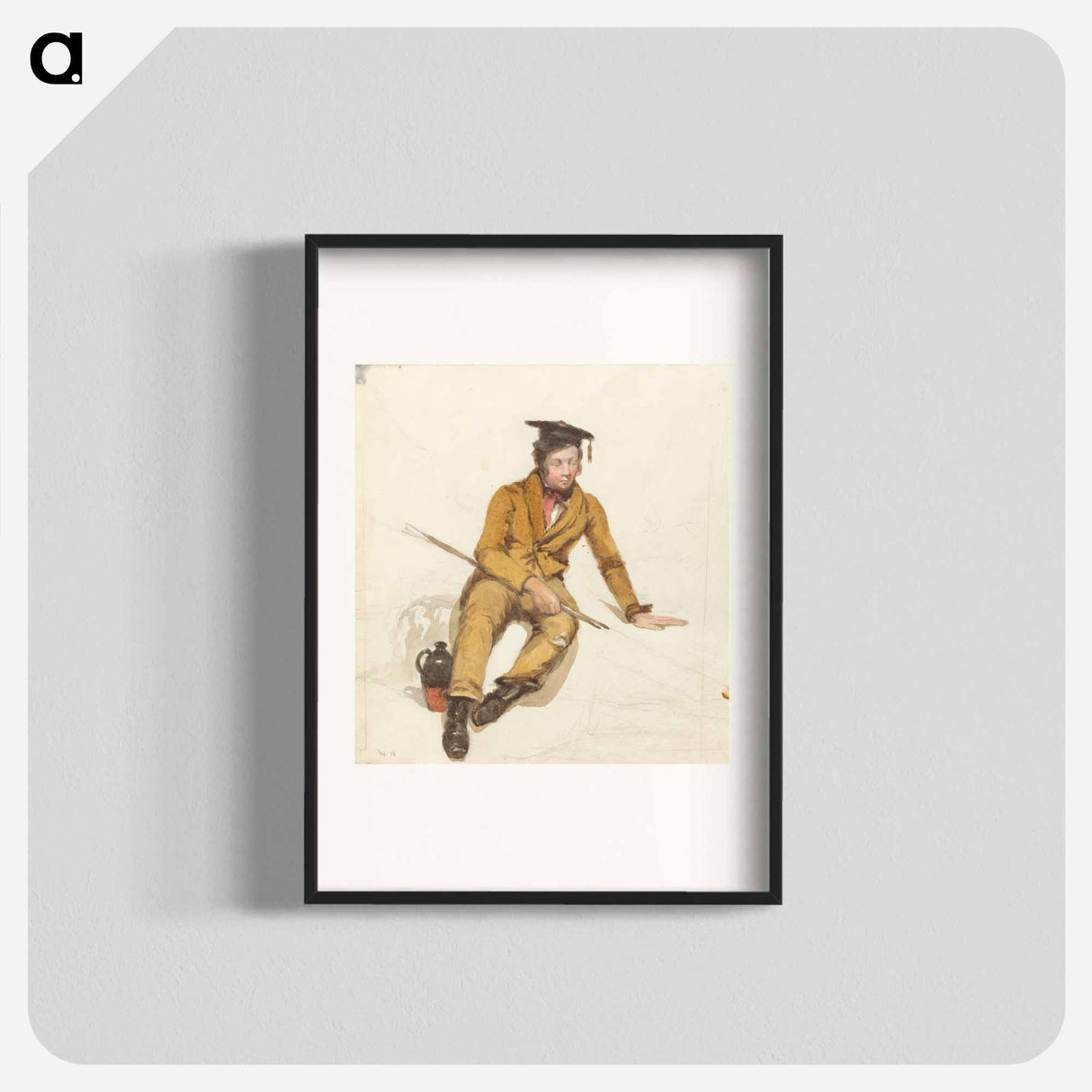 アートポスター-A Young Scholar Goes Fishing - ウィリアム ヘンリー ハント Poster.
