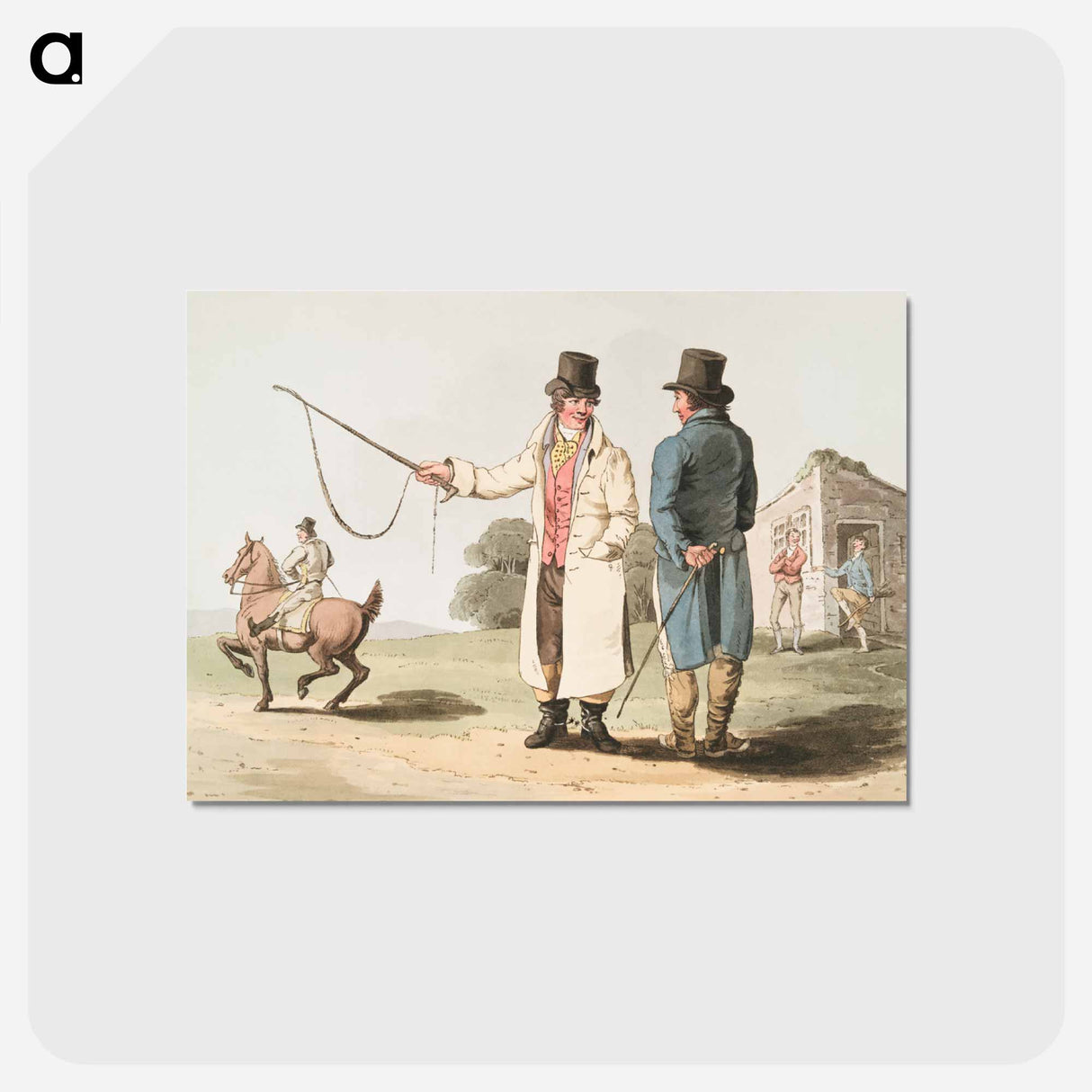 Illustration of the horse dealer from The Costume of Yorkshire - 19世紀のヨークシャー Postcard.