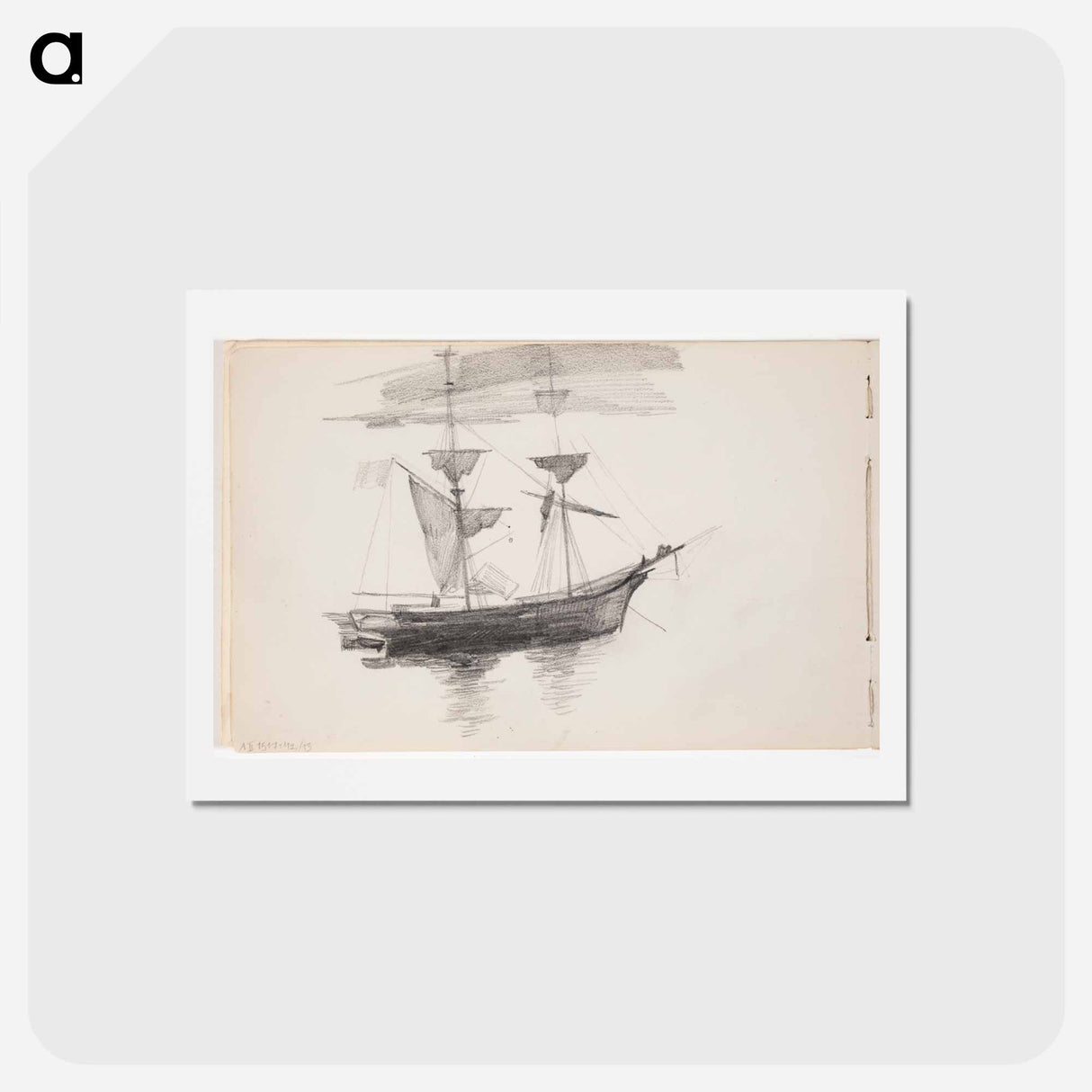 Purjelaiva - アルバート エーデルフェルト Postcard.