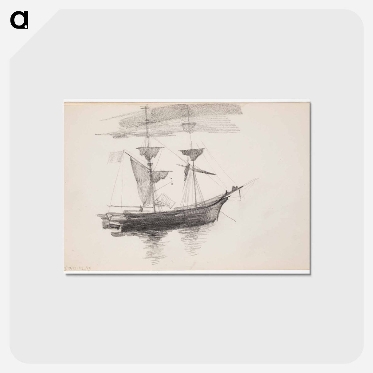 Purjelaiva - アルバート エーデルフェルト Postcard.