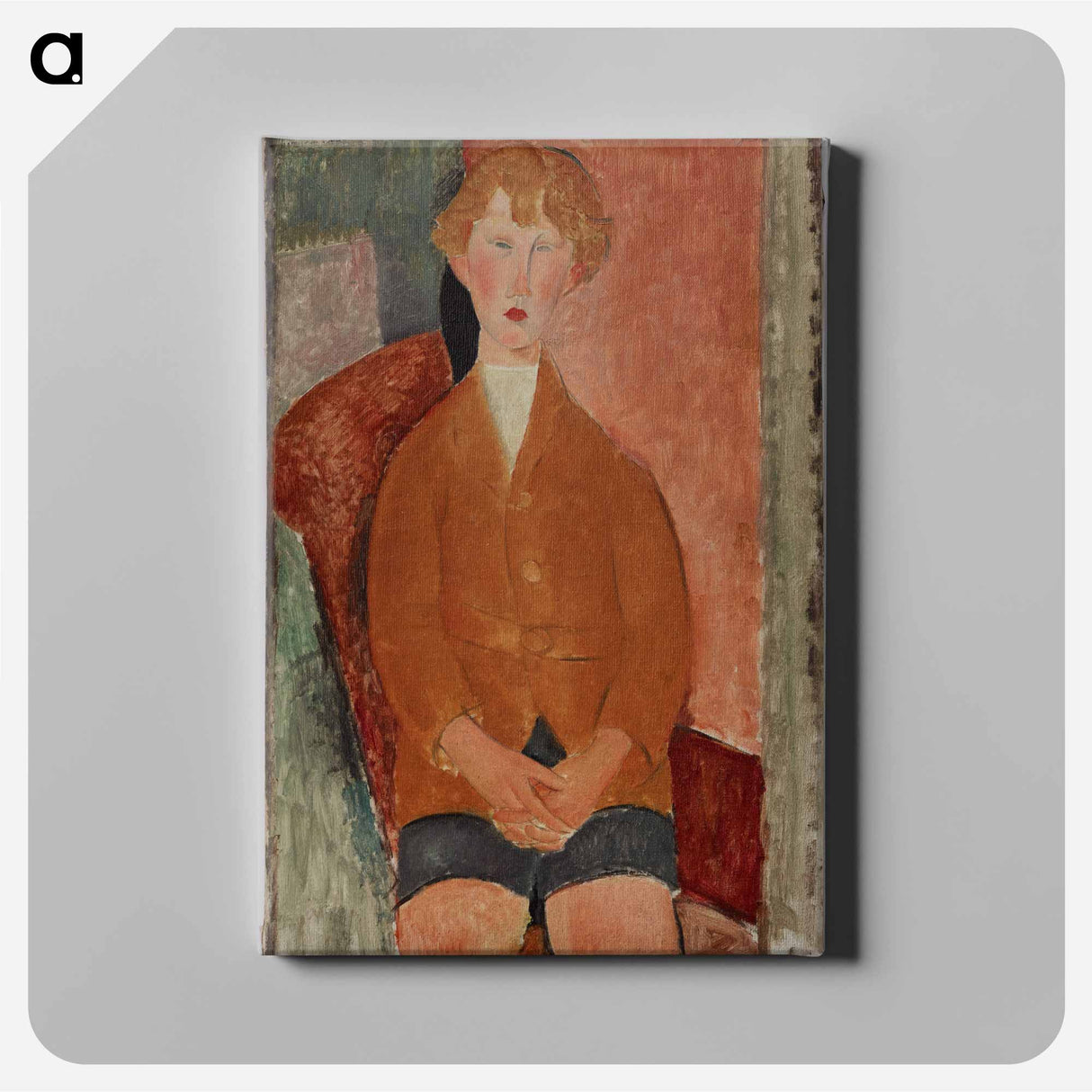 アートパネル-Boy in Short Pants - アメデオ モディリアーニ Canvas.