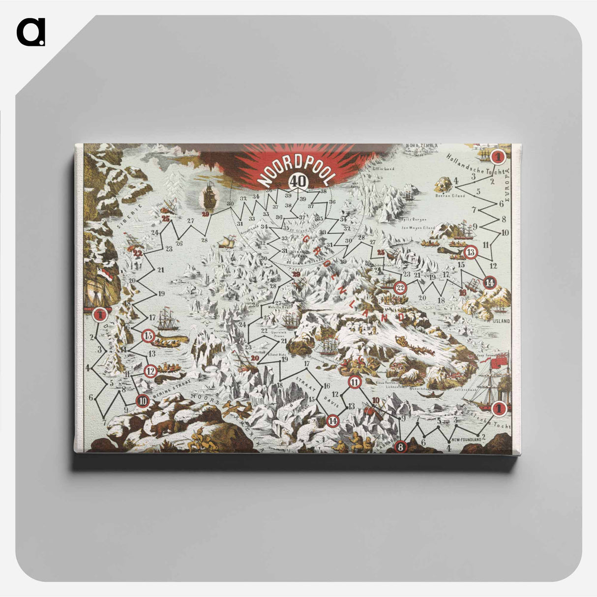Noordpool - アンティーク地図 Canvas.