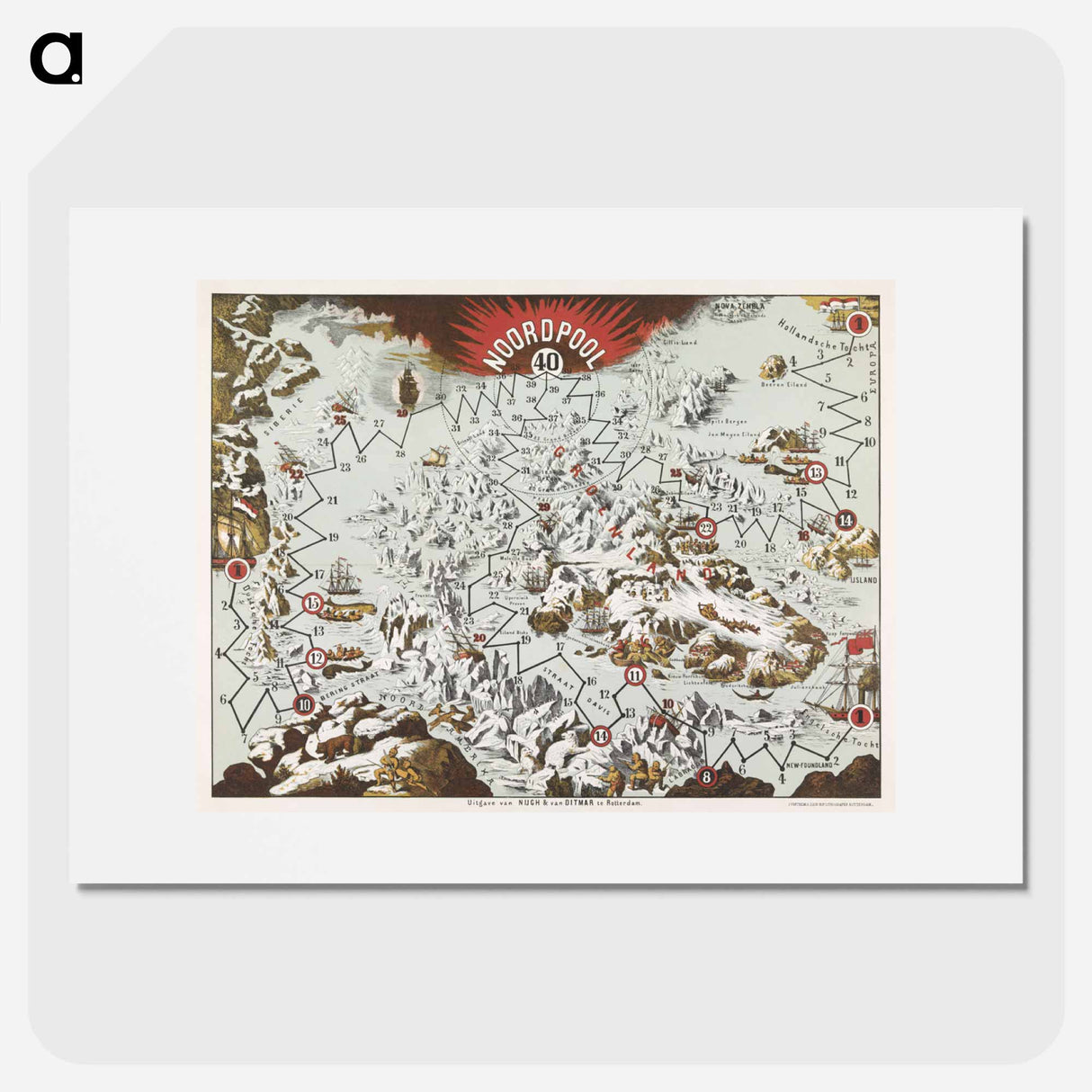 Noordpool - アンティーク地図 Poster.