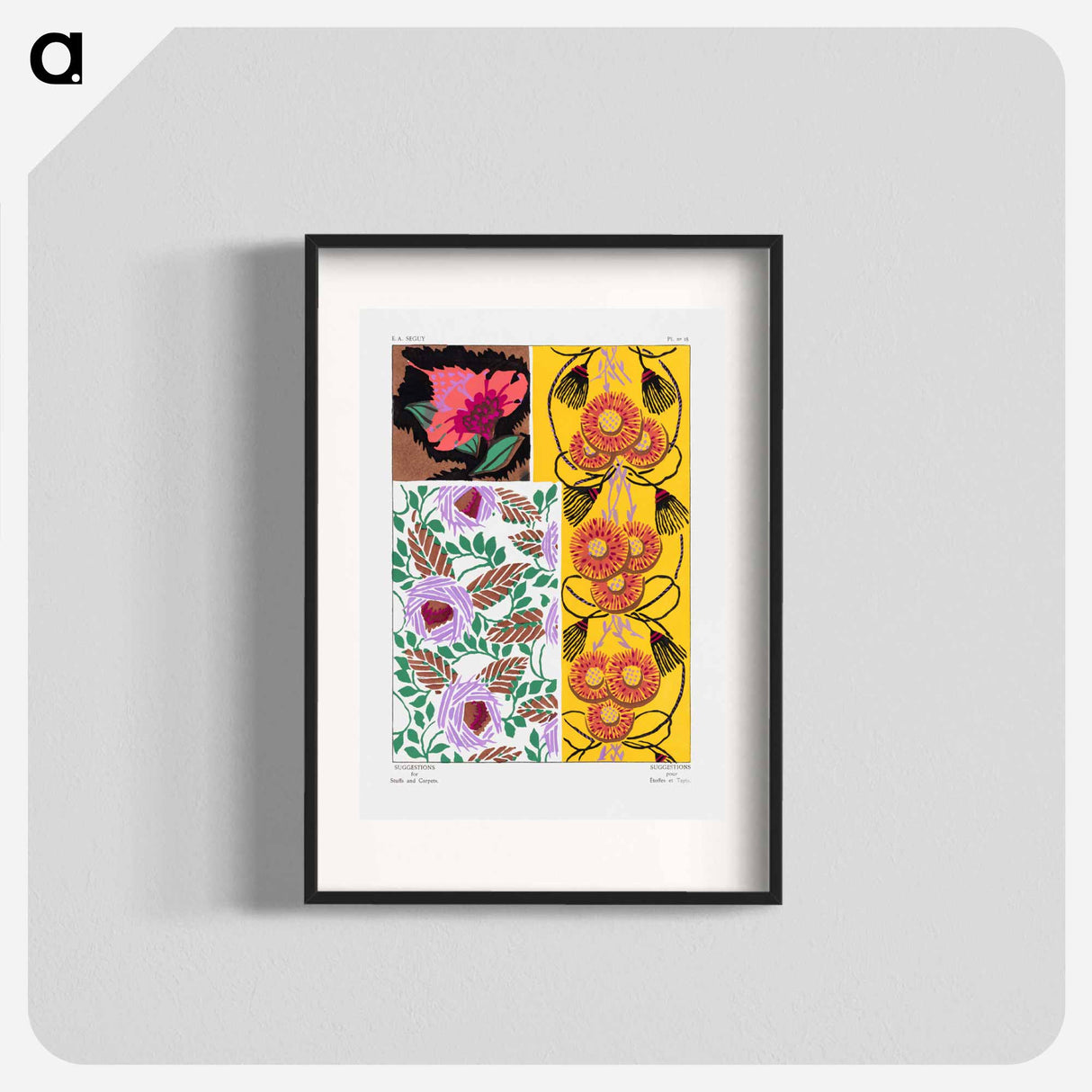 Suggestions pour étoffes et tapis: 60 motifs en couleur - E.A.セギー Poster.