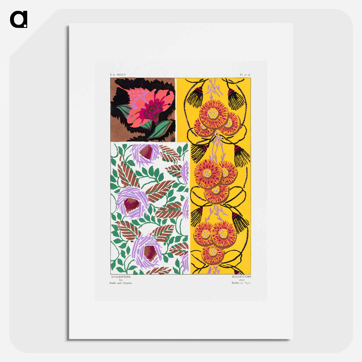 Suggestions pour étoffes et tapis: 60 motifs en couleur - E.A.セギー Poster.