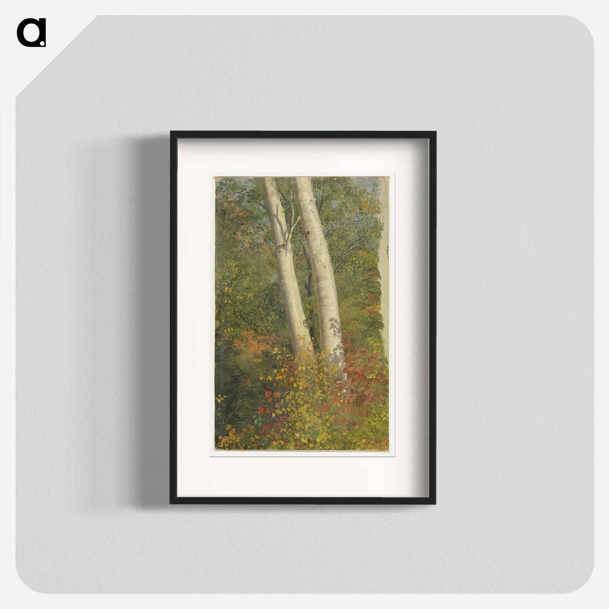 アートポスター-Birch Trees in Autumn - フレデリック エドウィン チャーチ Poster.