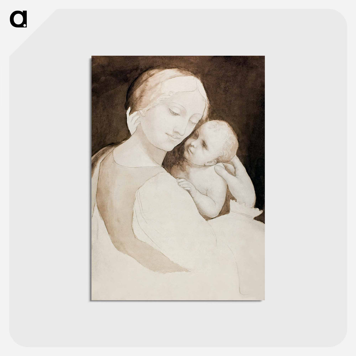 アートポストカード-Madonna and Child, and Fragment of Woman’s Torso - レオナルド ダ ヴィンチ Postcard.