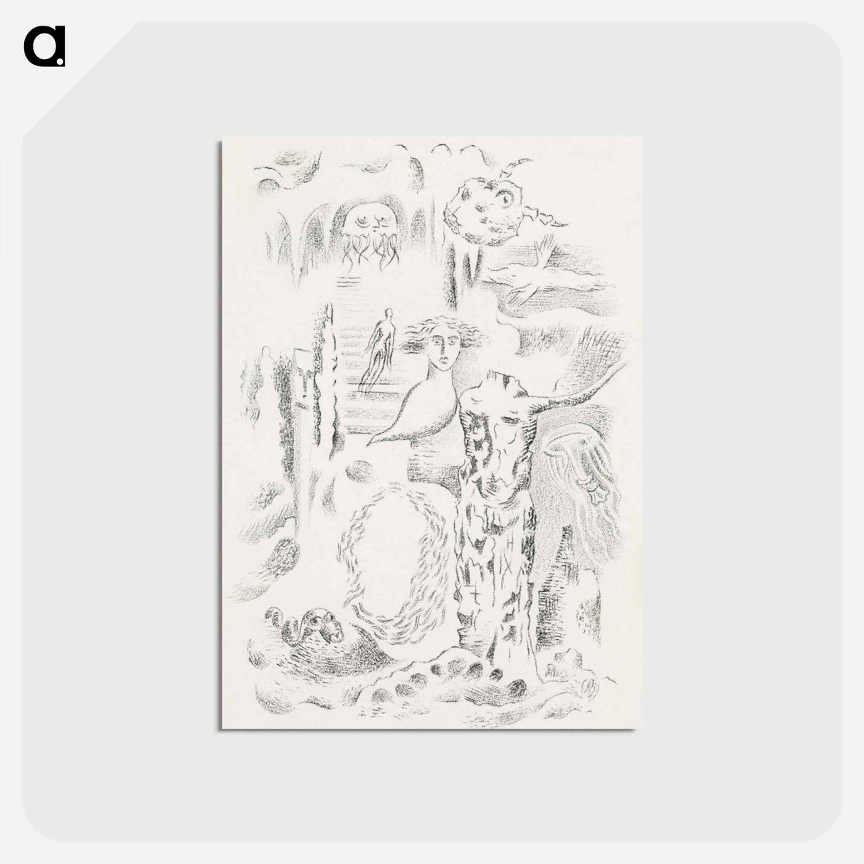 アートポストカード-Design for Urne Buriall–Ghosts - ポール ナッシュ Postcard.