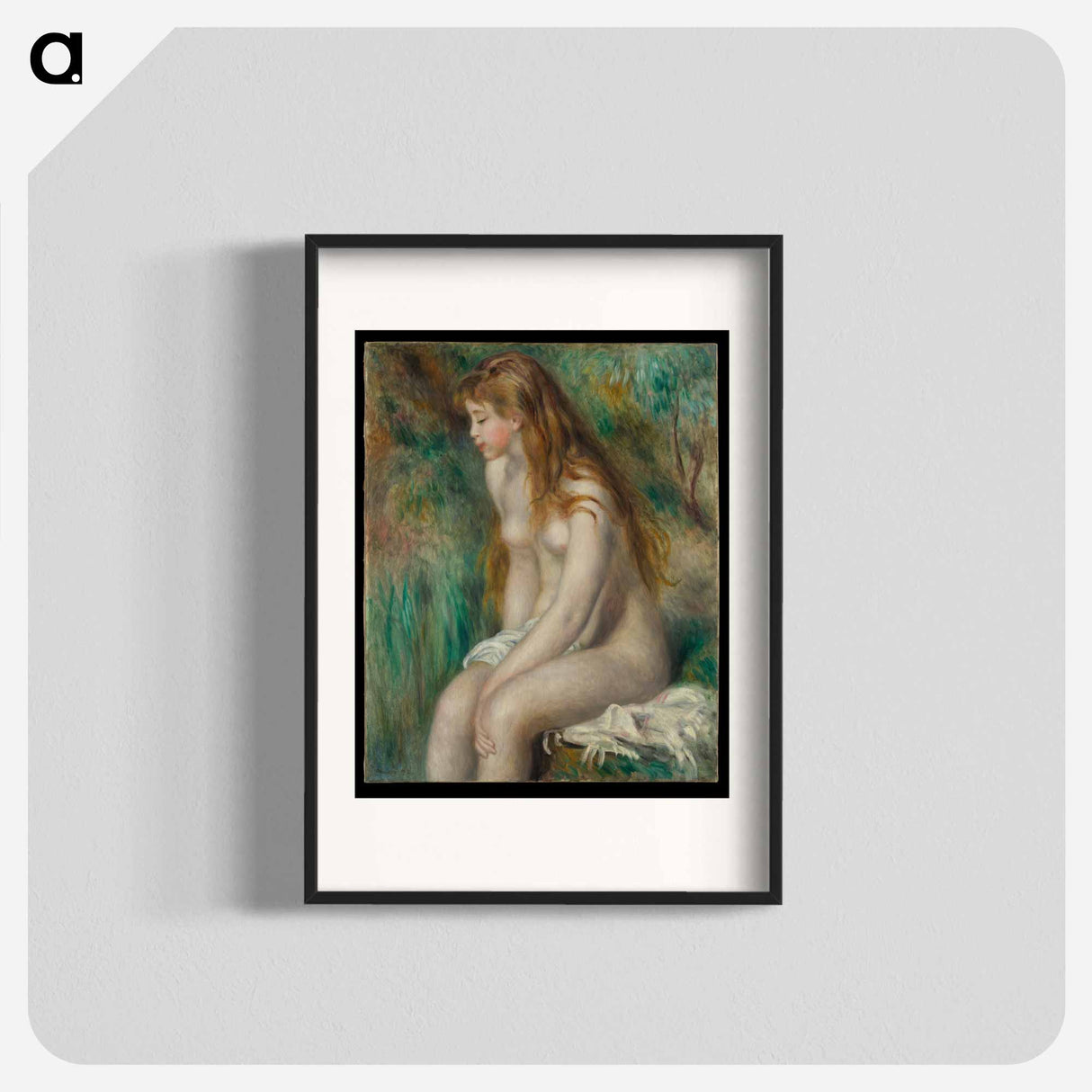 Young Girl Bathing - Pierre-Auguste Renoir Poster.
