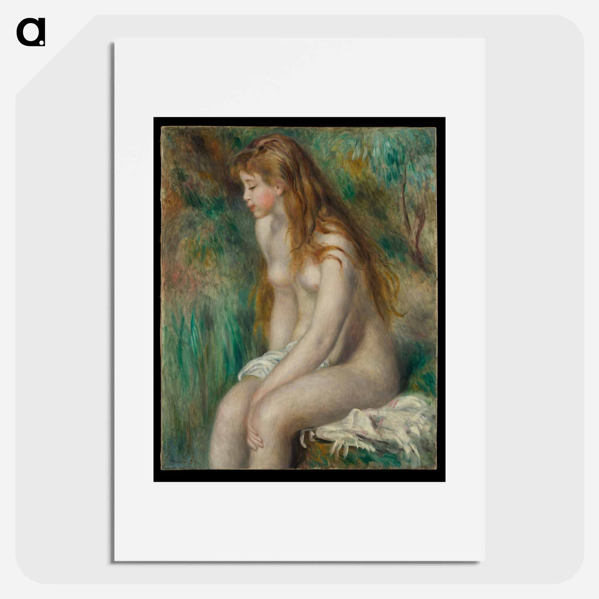 Young Girl Bathing - Pierre-Auguste Renoir Poster.