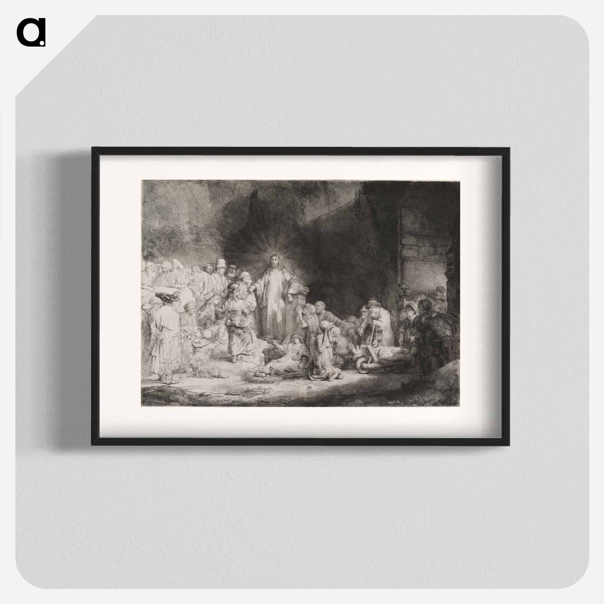 Christ Preaching - レンブラント ファン レイン Poster.