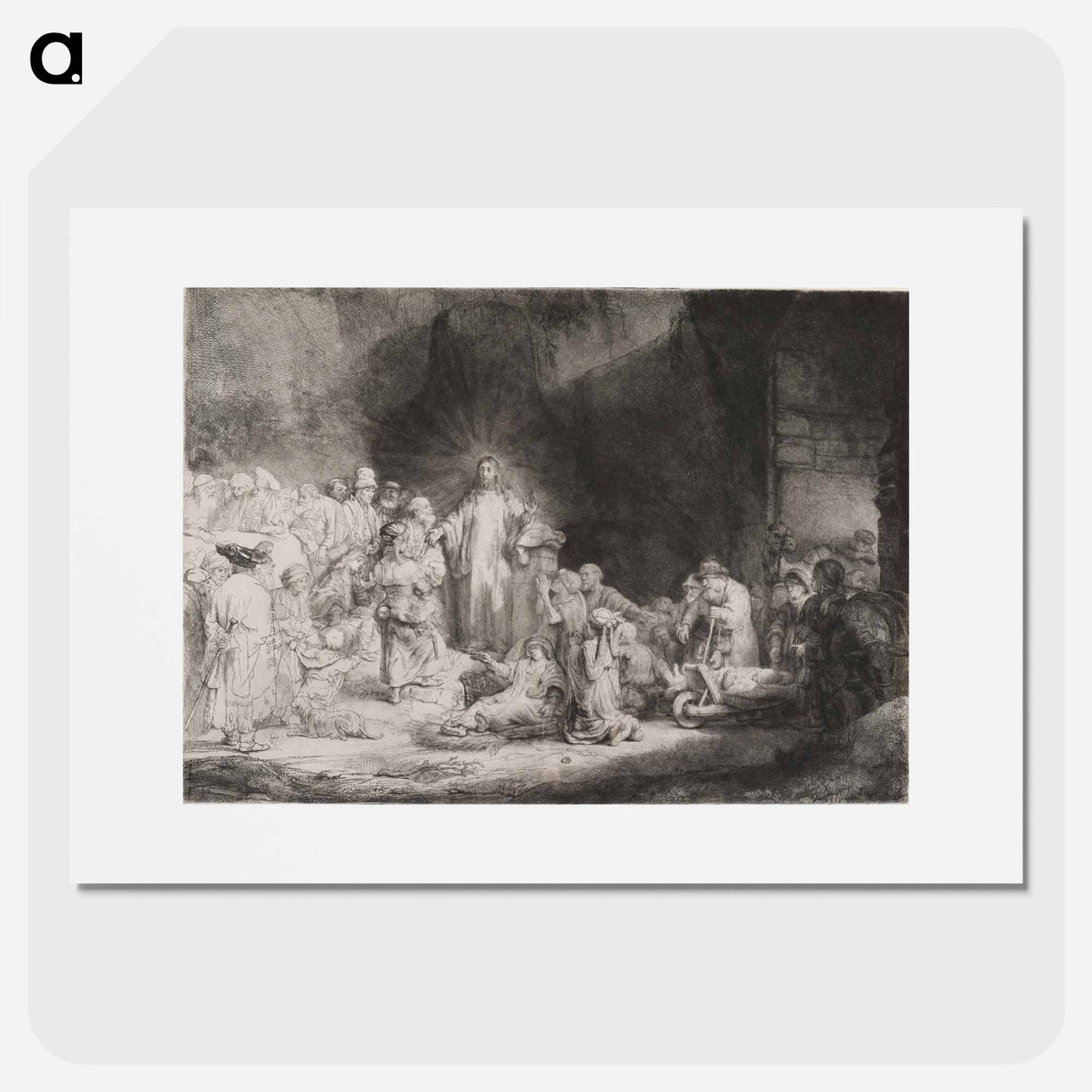 Christ Preaching - レンブラント ファン レイン Poster.