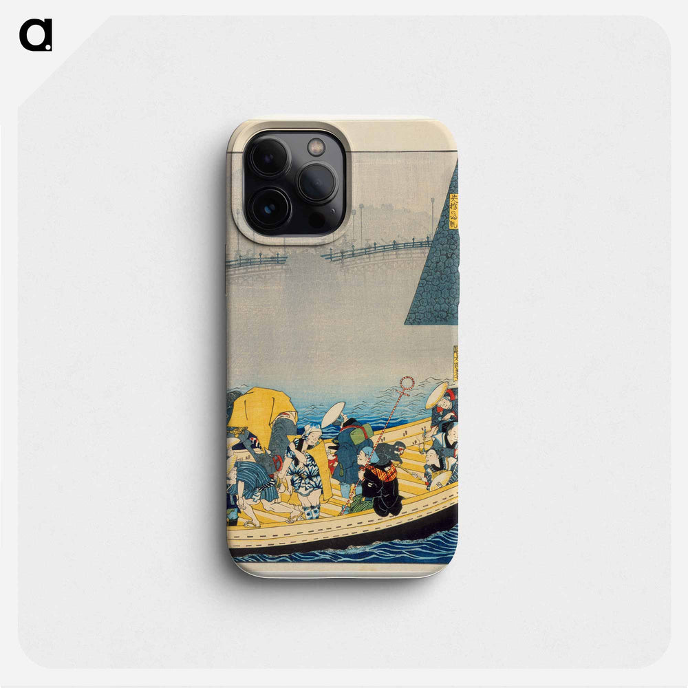 Zeze Castle: Returning Sails at Yabase - Toyohara Kunichika Phone Case.