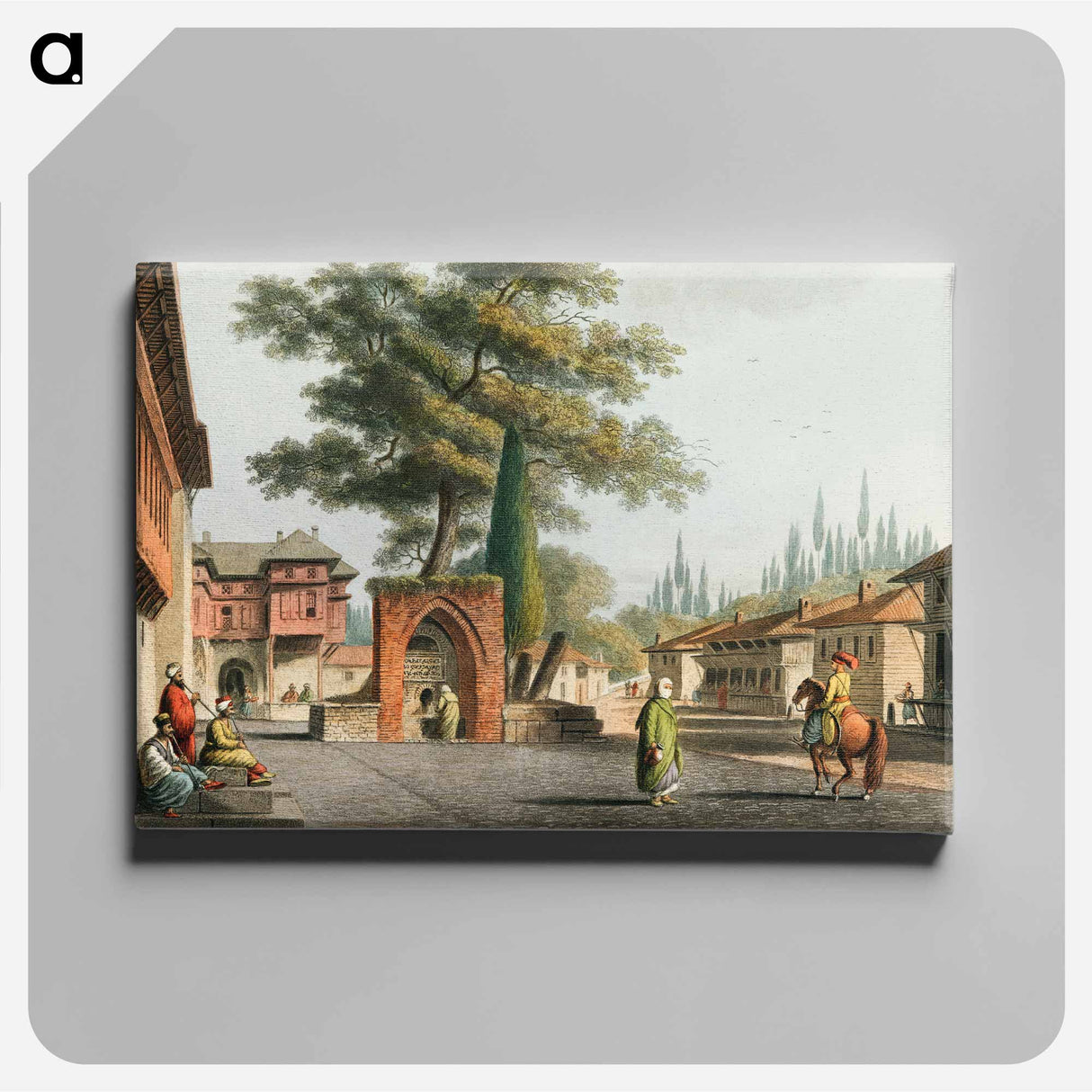 Caravansary at Kustchiuk Czemege - オスマン帝国領内の景色 Canvas.