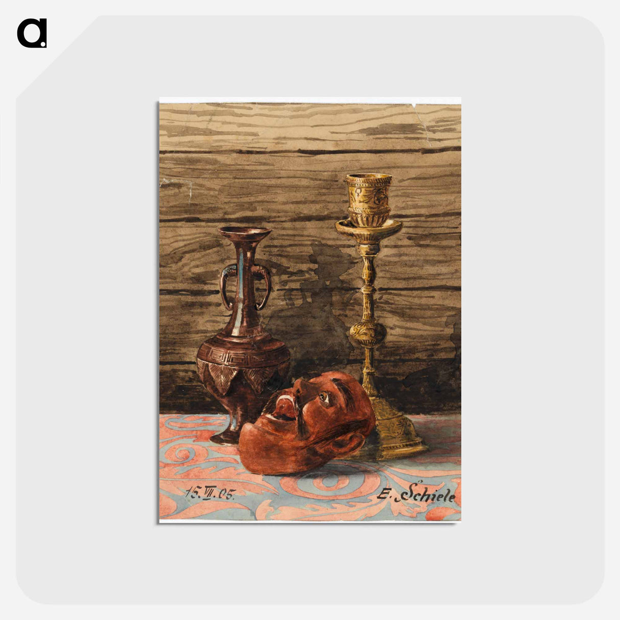 アートポストカード-Still Life with Candlestick, Vase and Mask
- ウィーン博物館 Postcard.