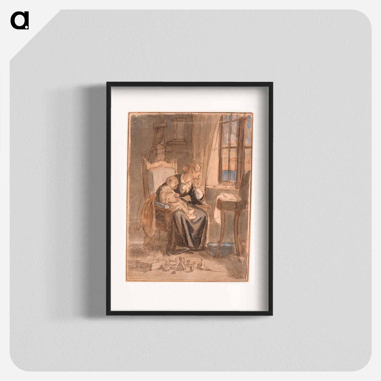 At dusk. Mrs Marstrand with her son Poul - Wilhelm Marstrand Poster.